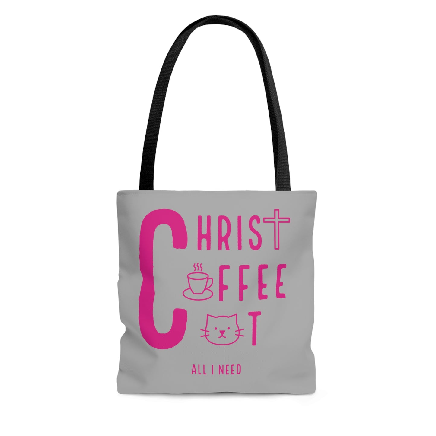 Christ, Coffee, Cat: Tote Bag (Pink)