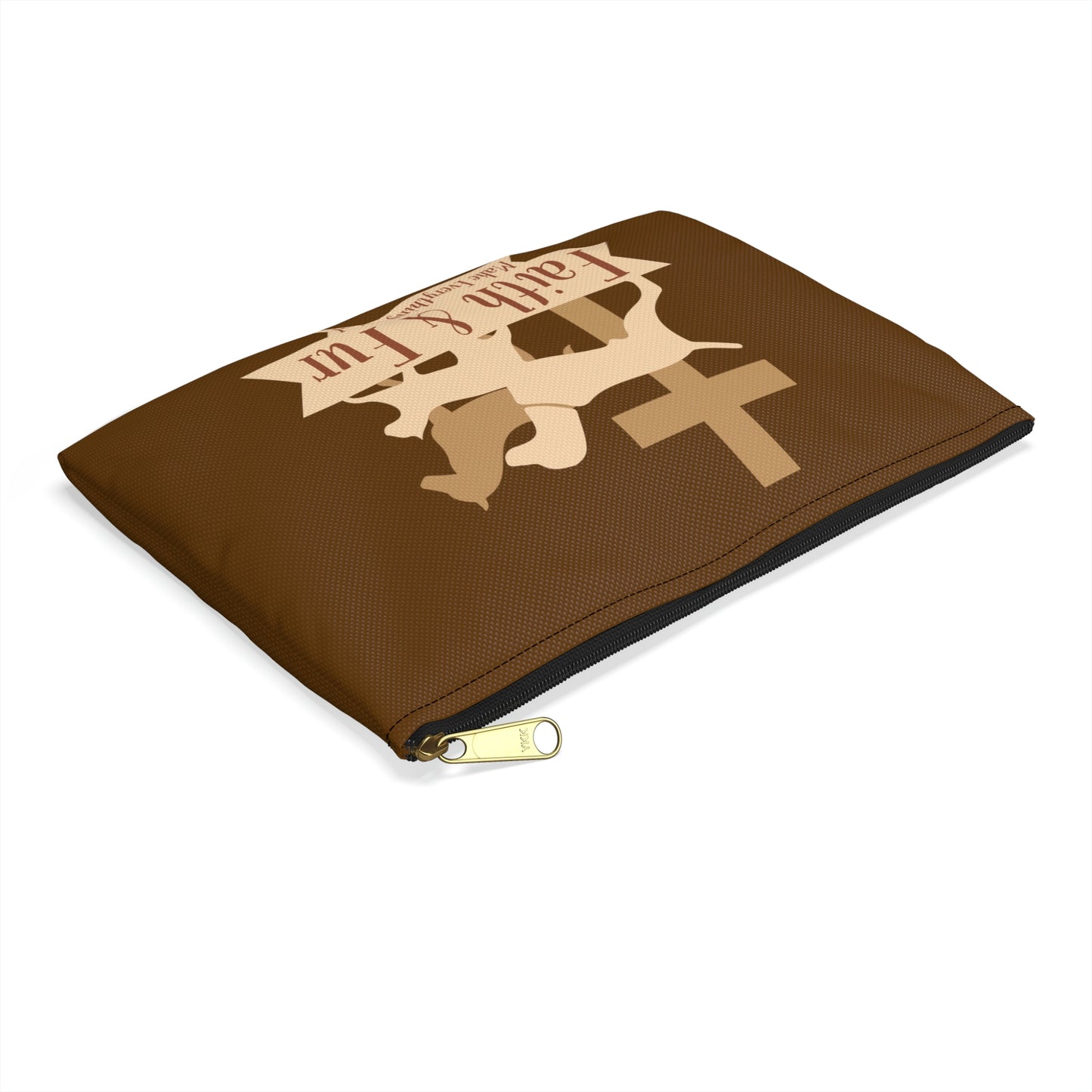 Faith & Fur Make Everything Better: Accessory Pouch (Brown)