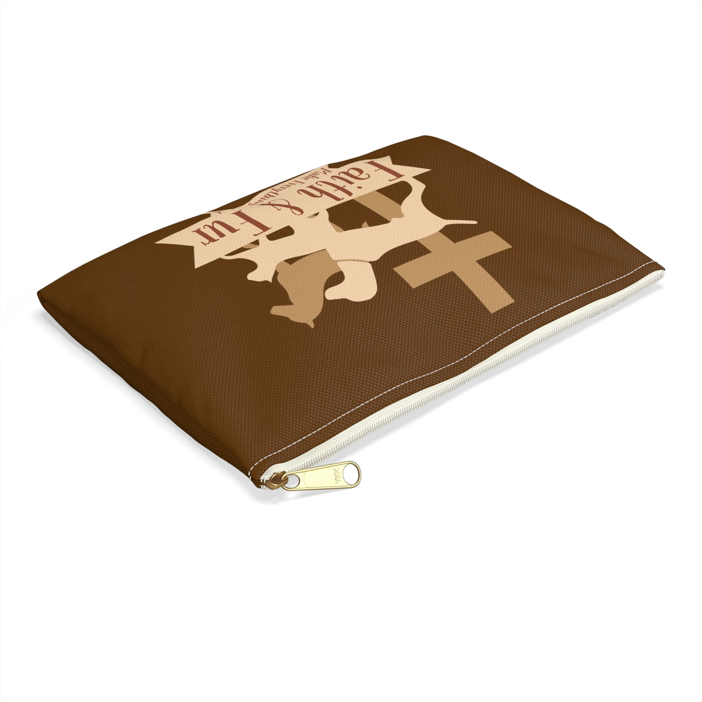 Faith & Fur Make Everything Better: Accessory Pouch (Brown)