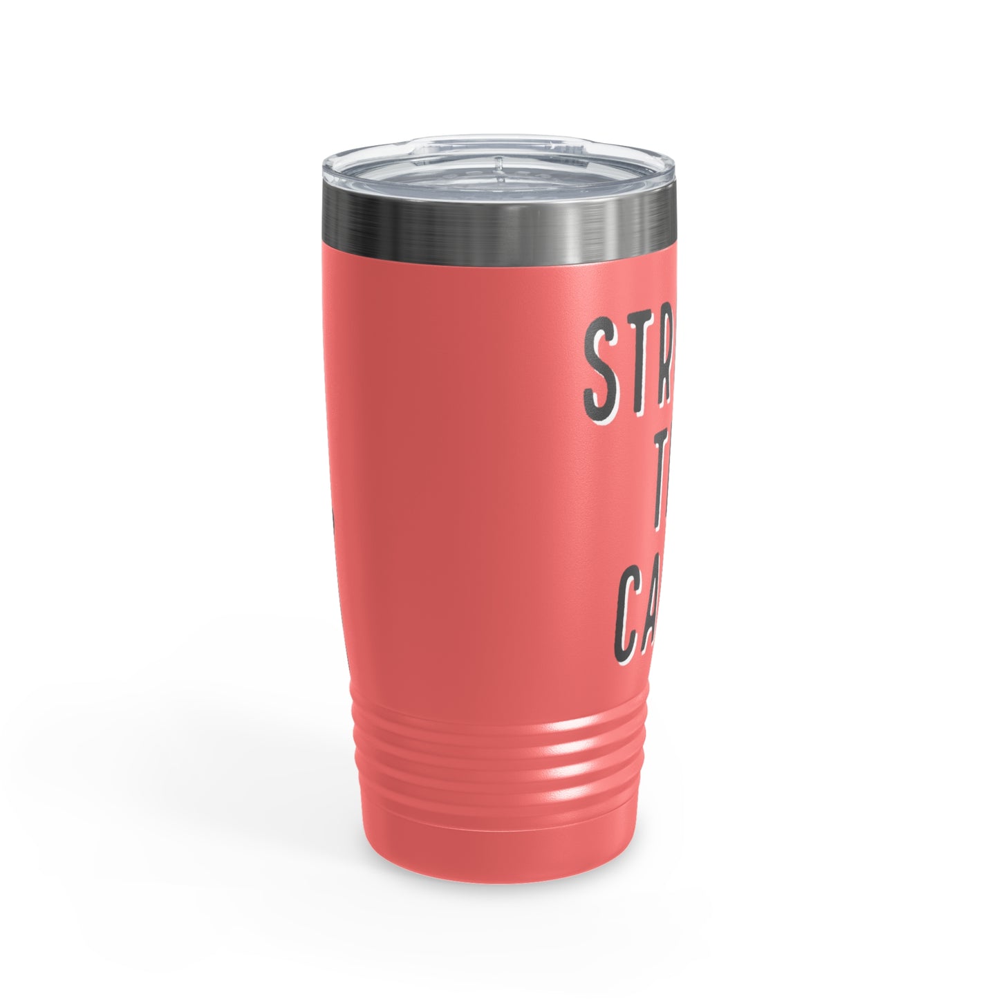 Chemo Cat Tumbler: Stronger than Cancer - 20oz Stainless Steel Ringneck Tumbler for Resilient Warriors