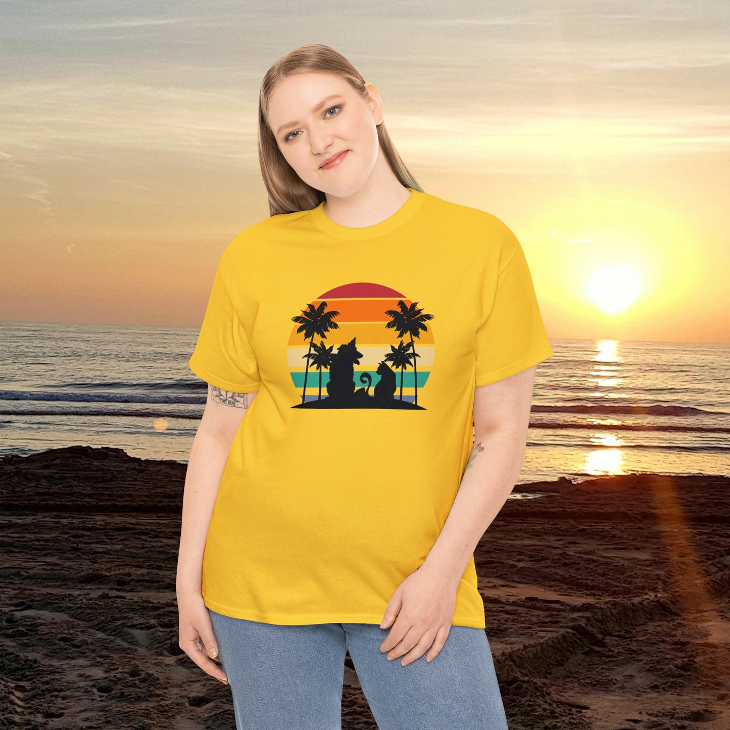 Sunset Paws unisex Heavy Cotton Tee