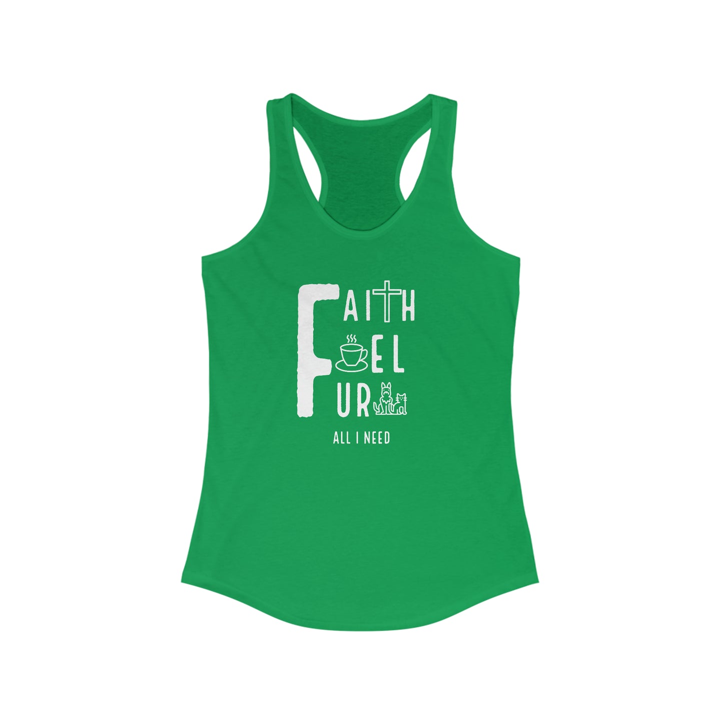 Faithful Feline Fuel: Christ, Coffee, Cat Racerback Tank