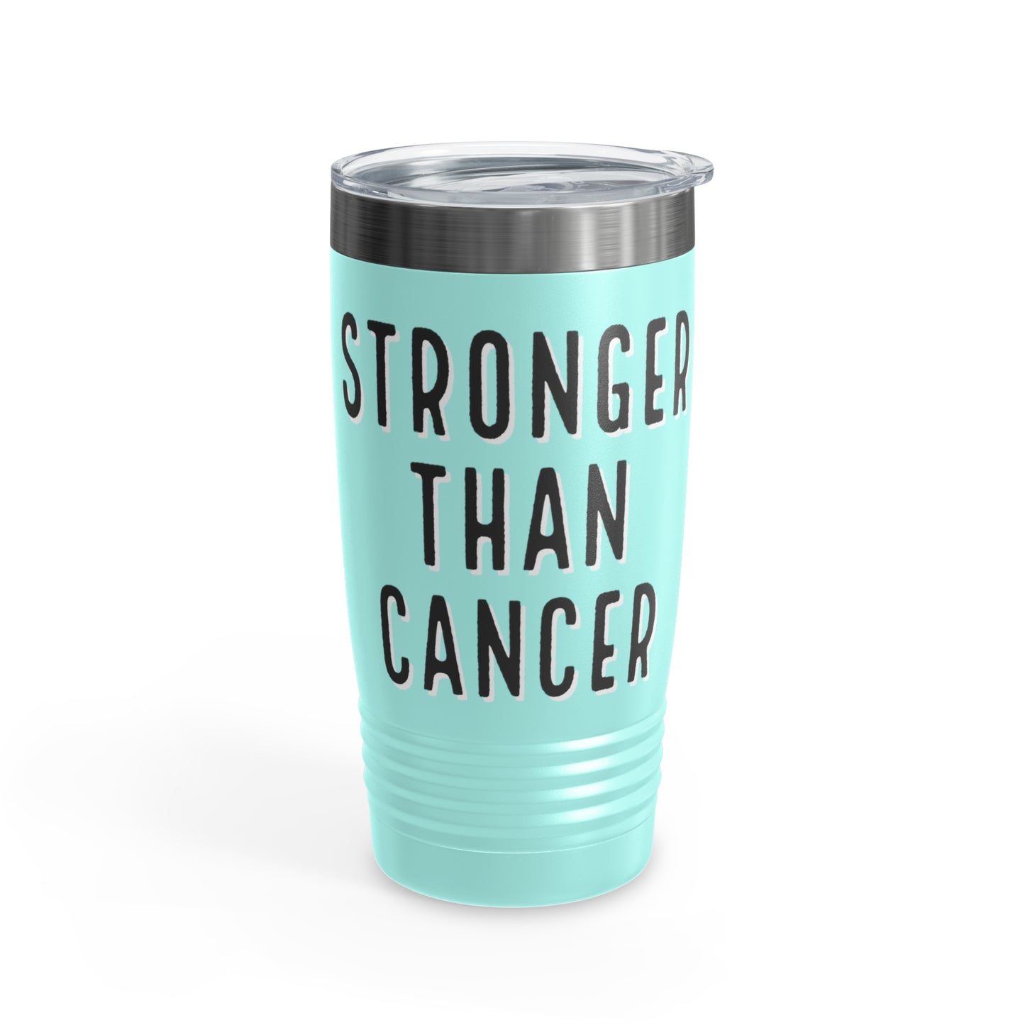 Chemo Cat Tumbler: Stronger than Cancer - 20oz Stainless Steel Ringneck Tumbler for Resilient Warriors