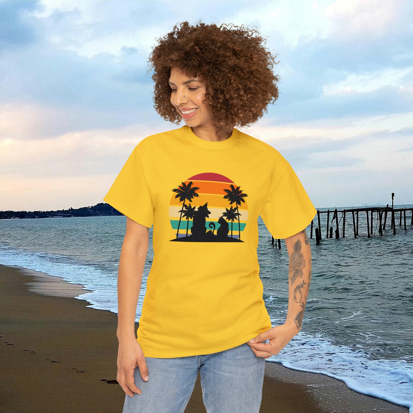 Sunset Paws unisex Heavy Cotton Tee