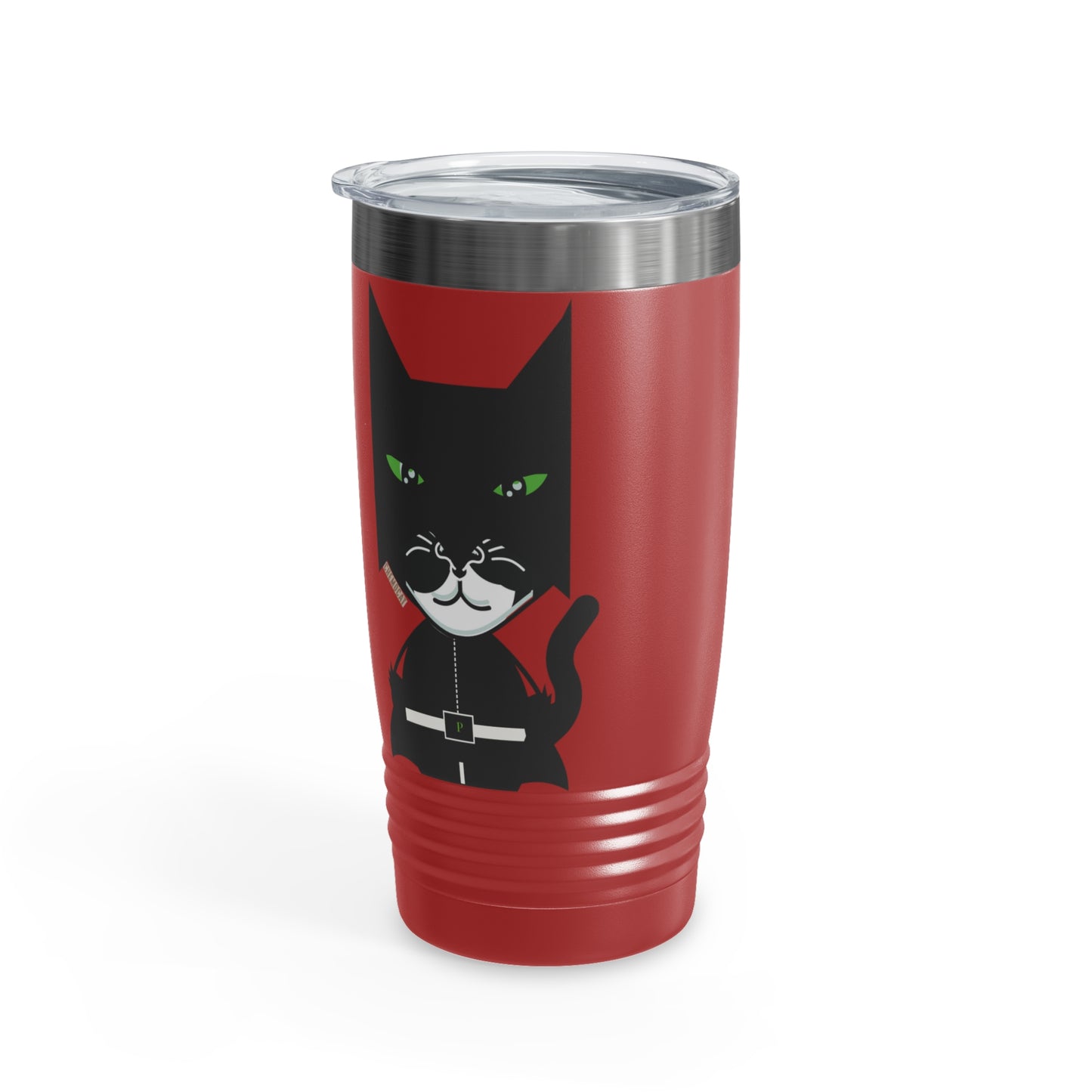 Chemo Cat Tumbler: Stronger than Cancer - 20oz Stainless Steel Ringneck Tumbler for Resilient Warriors