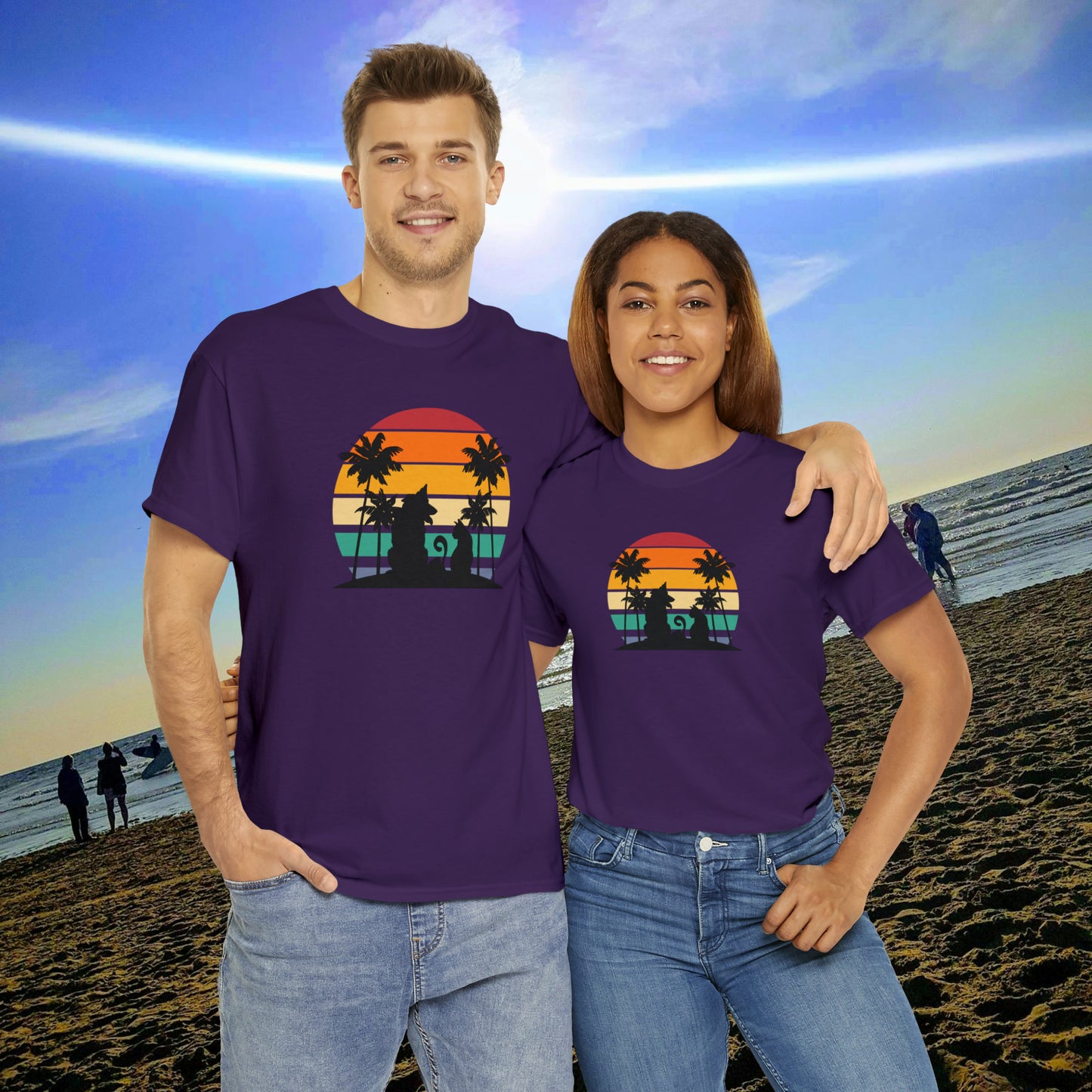 Sunset Paws unisex Heavy Cotton Tee