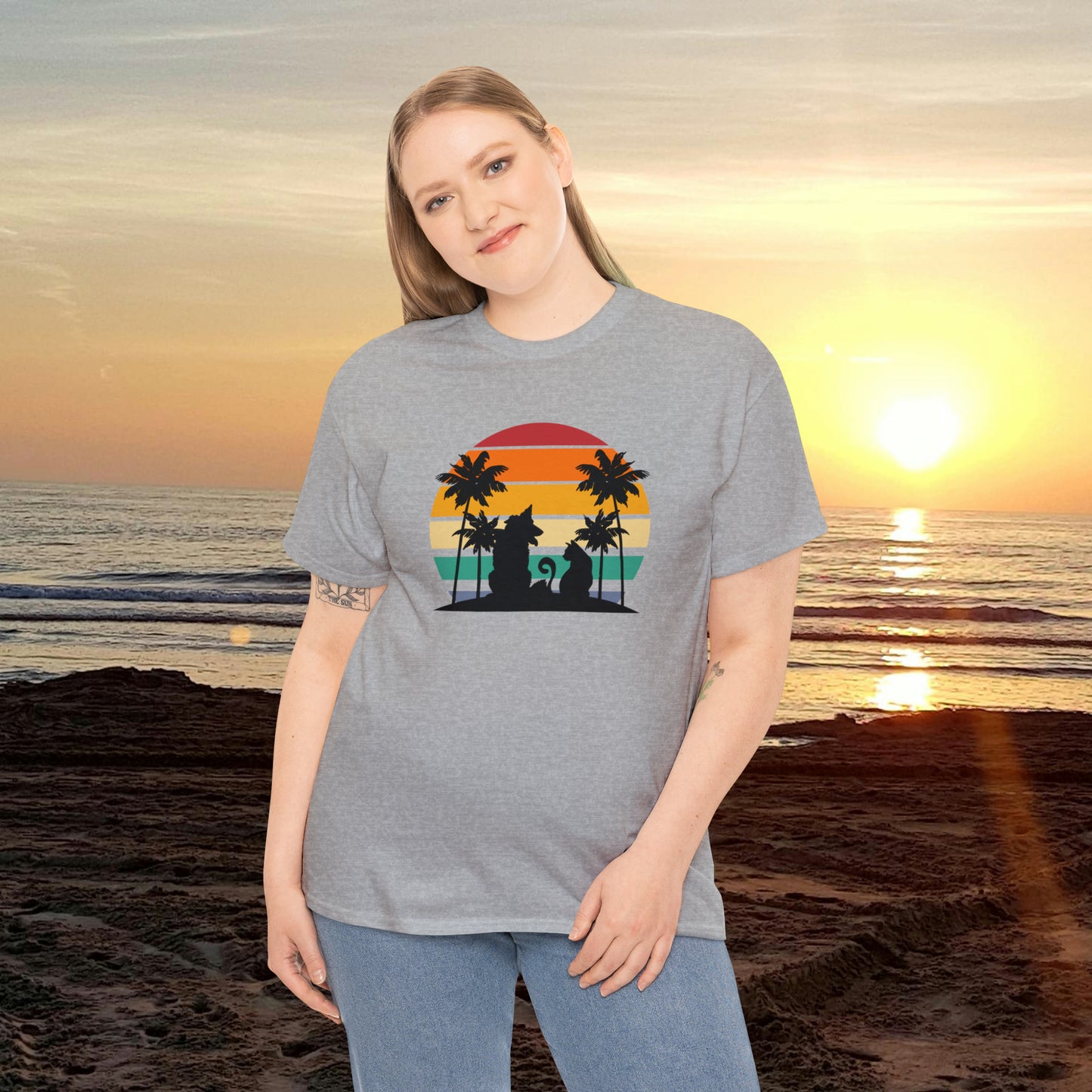 Sunset Paws unisex Heavy Cotton Tee