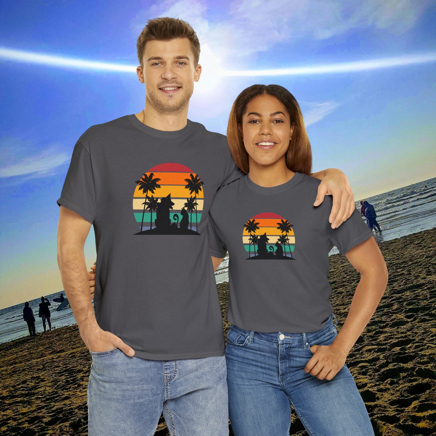 Sunset Paws unisex Heavy Cotton Tee