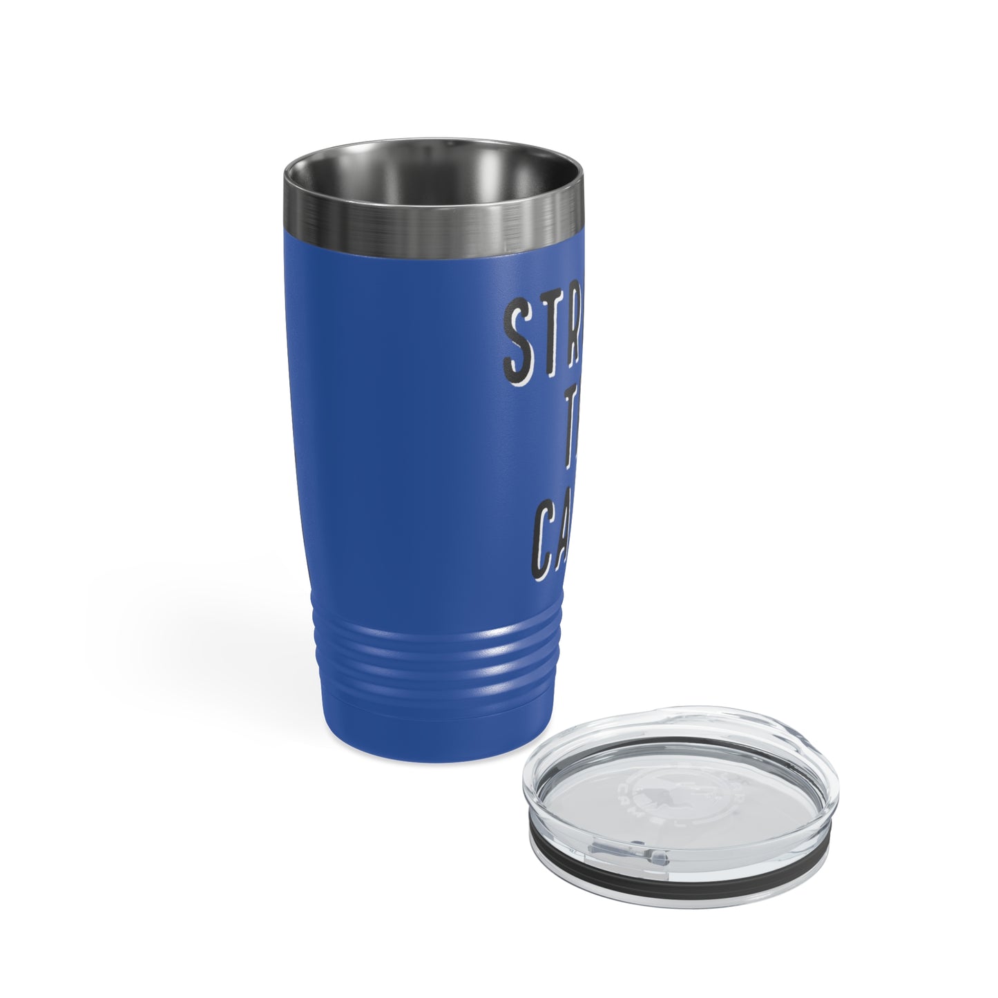 Chemo Cat Tumbler: Stronger than Cancer - 20oz Stainless Steel Ringneck Tumbler for Resilient Warriors