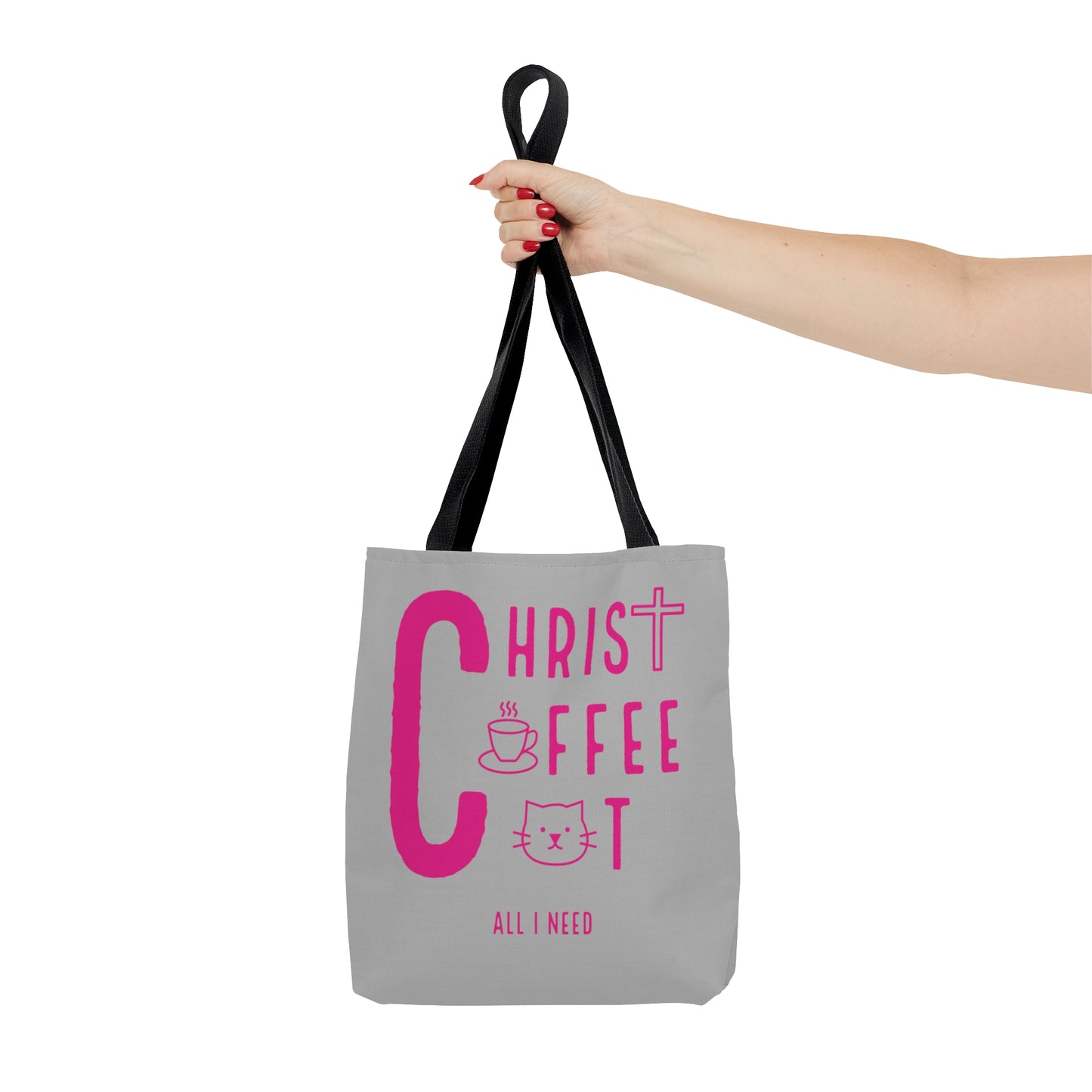 Christ, Coffee, Cat: Tote Bag (Pink)