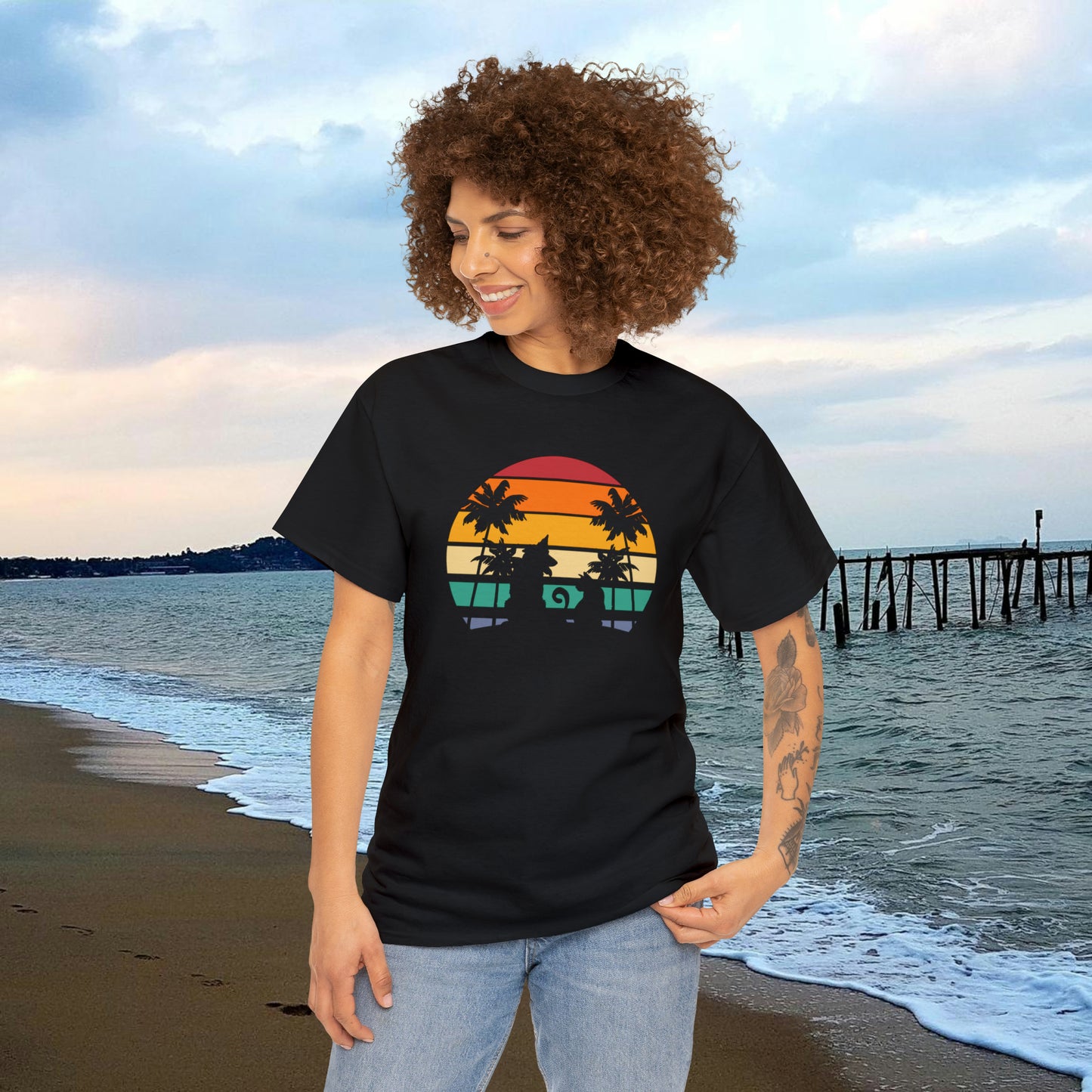 Sunset Paws unisex Heavy Cotton Tee