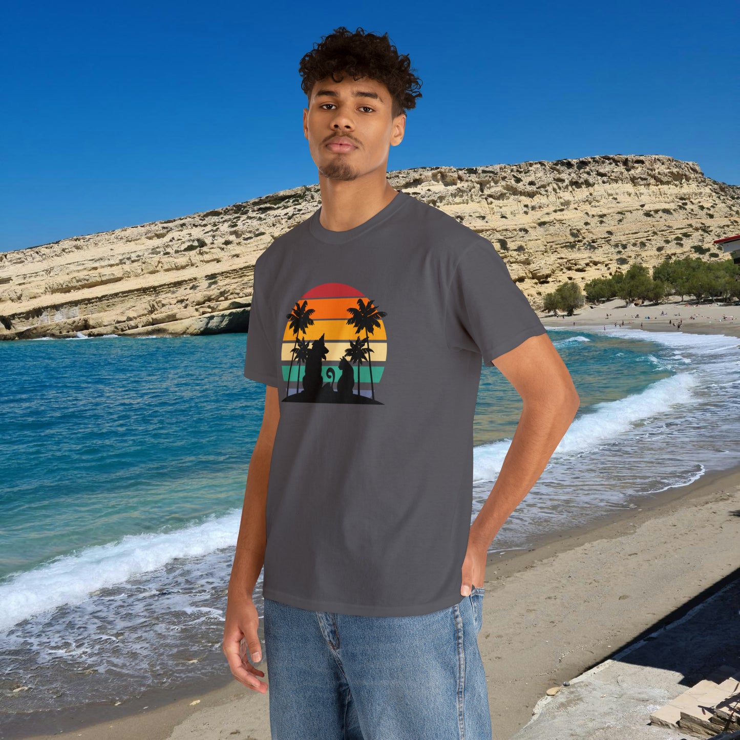 Sunset Paws unisex Heavy Cotton Tee