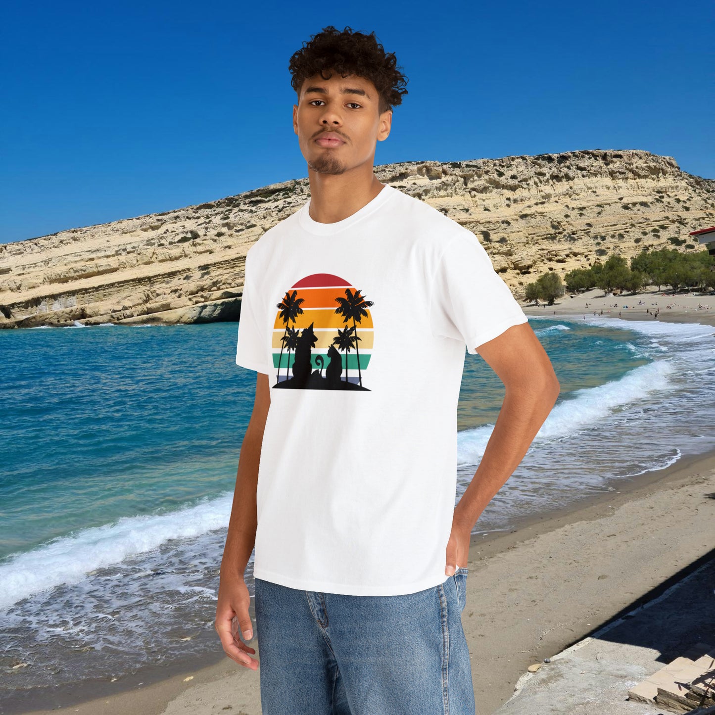 Sunset Paws unisex Heavy Cotton Tee