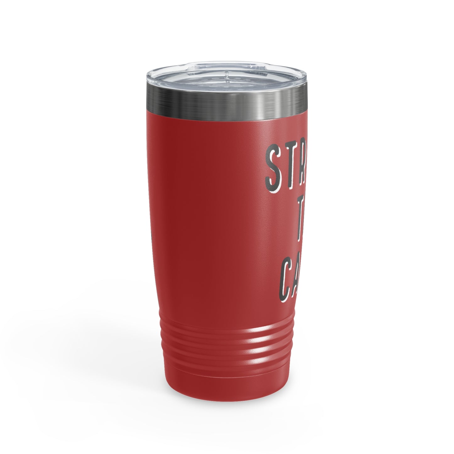 Chemo Cat Tumbler: Stronger than Cancer - 20oz Stainless Steel Ringneck Tumbler for Resilient Warriors