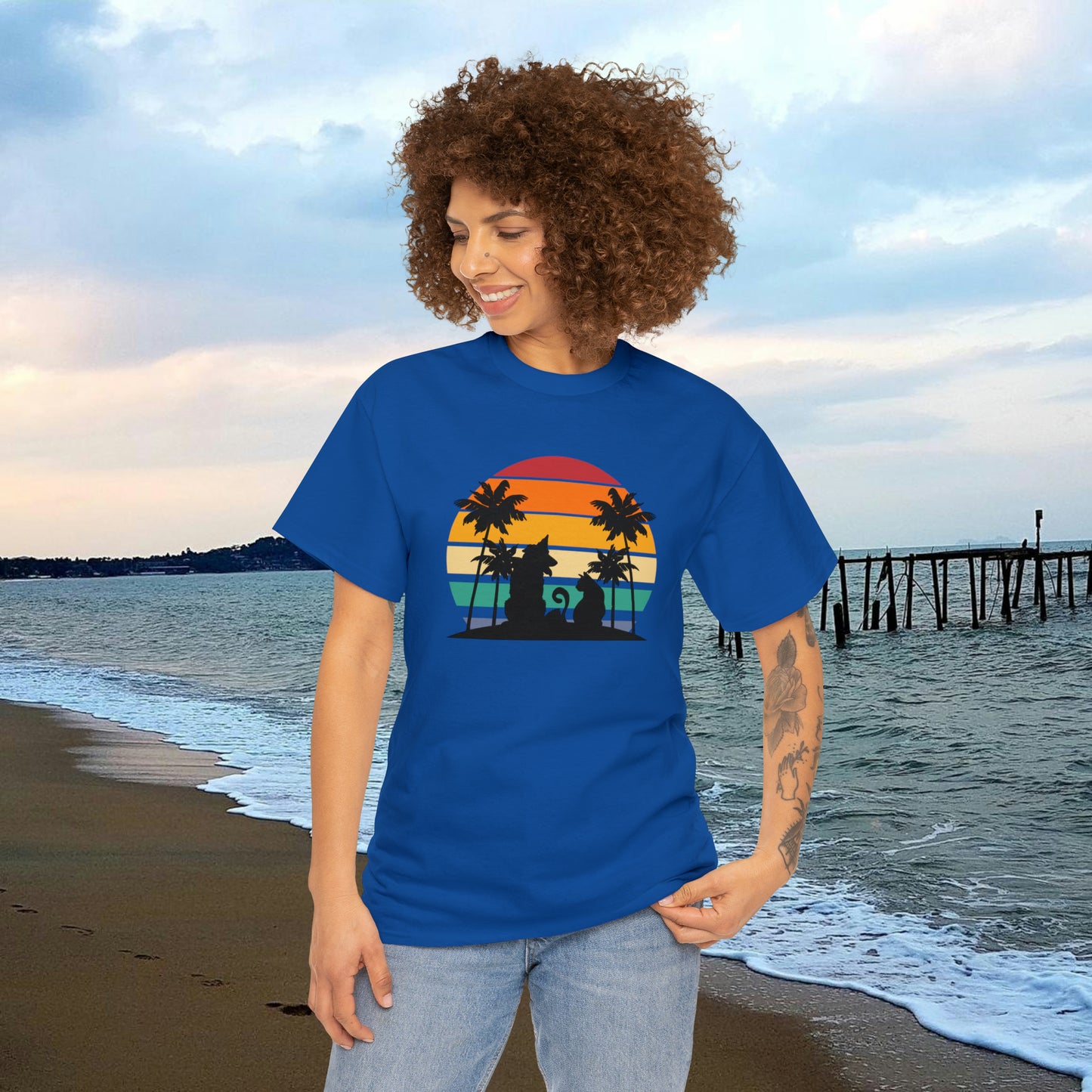 Sunset Paws unisex Heavy Cotton Tee