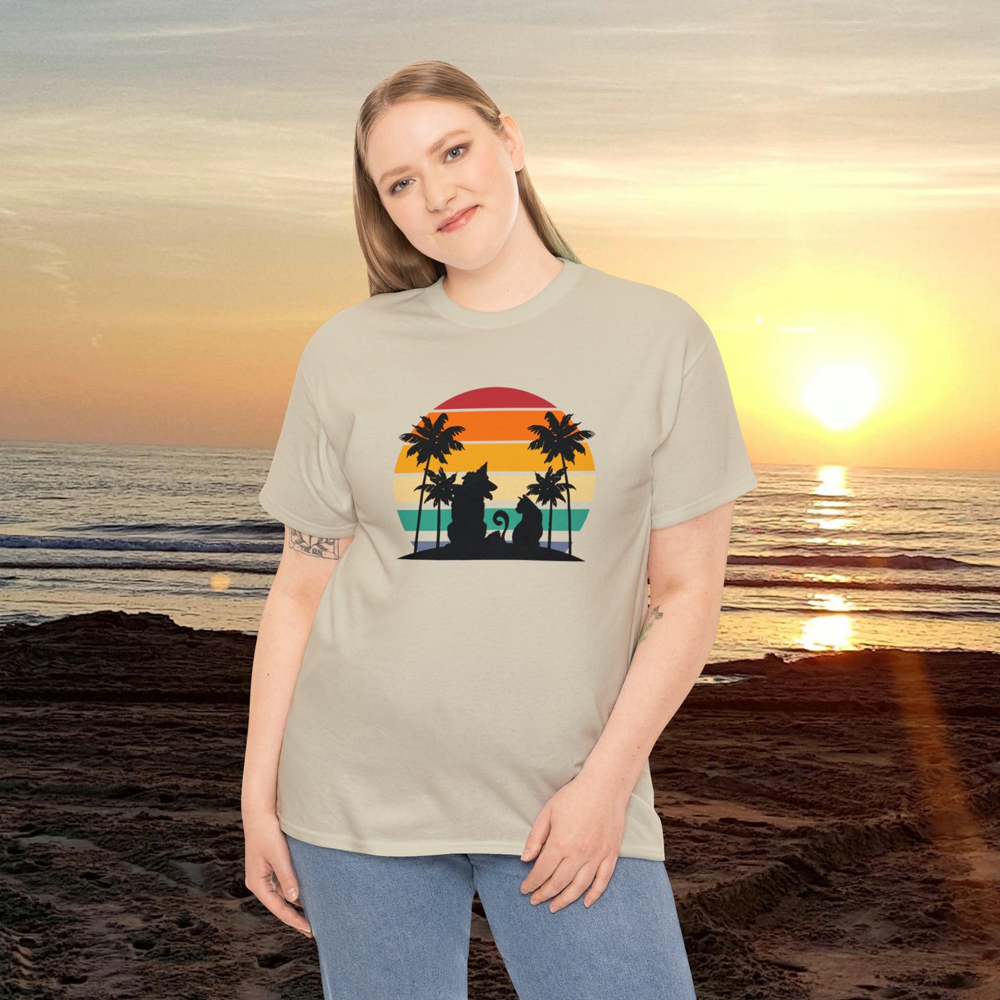 Sunset Paws unisex Heavy Cotton Tee