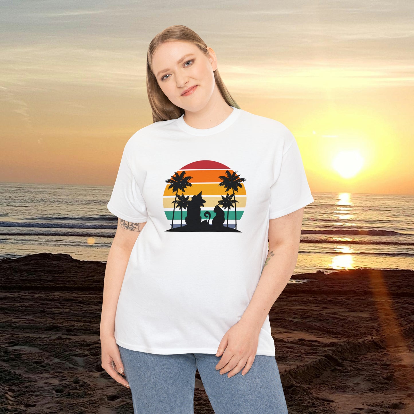 Sunset Paws unisex Heavy Cotton Tee