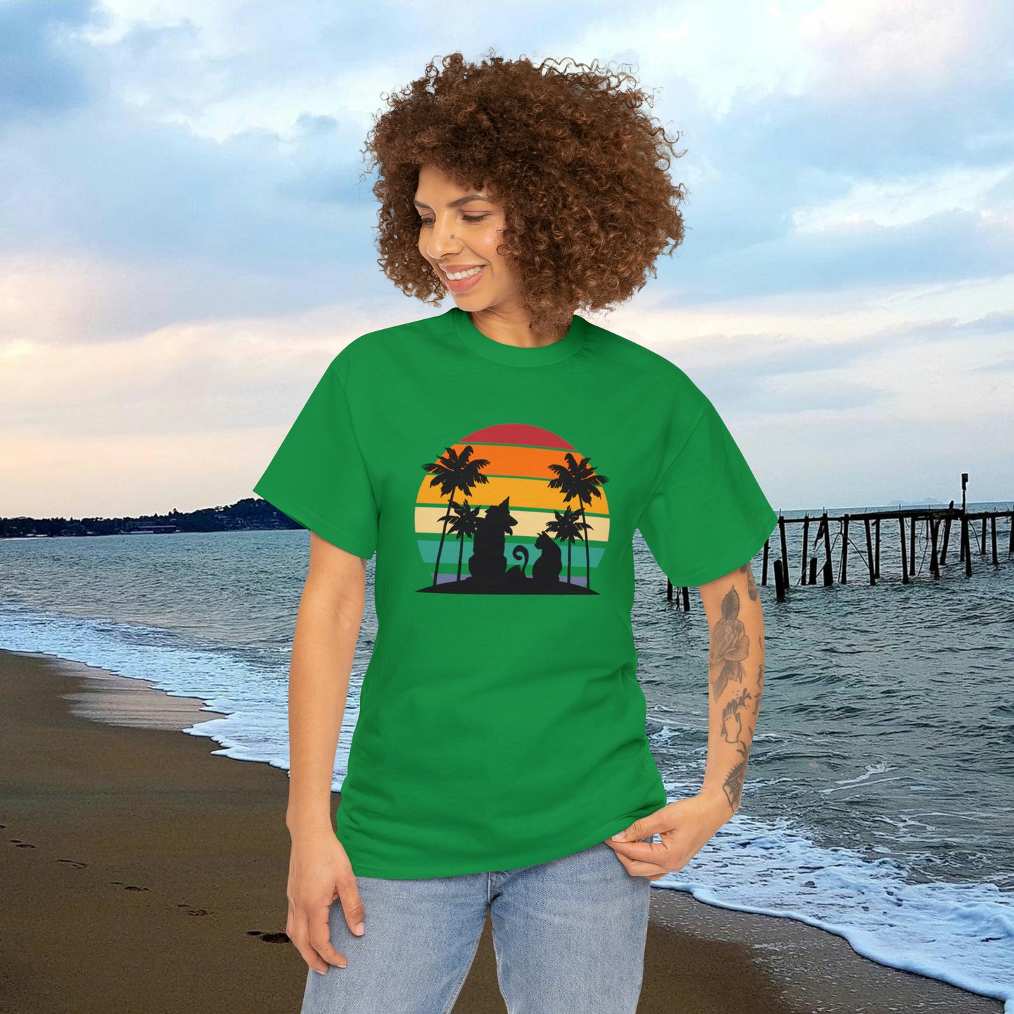 Sunset Paws unisex Heavy Cotton Tee