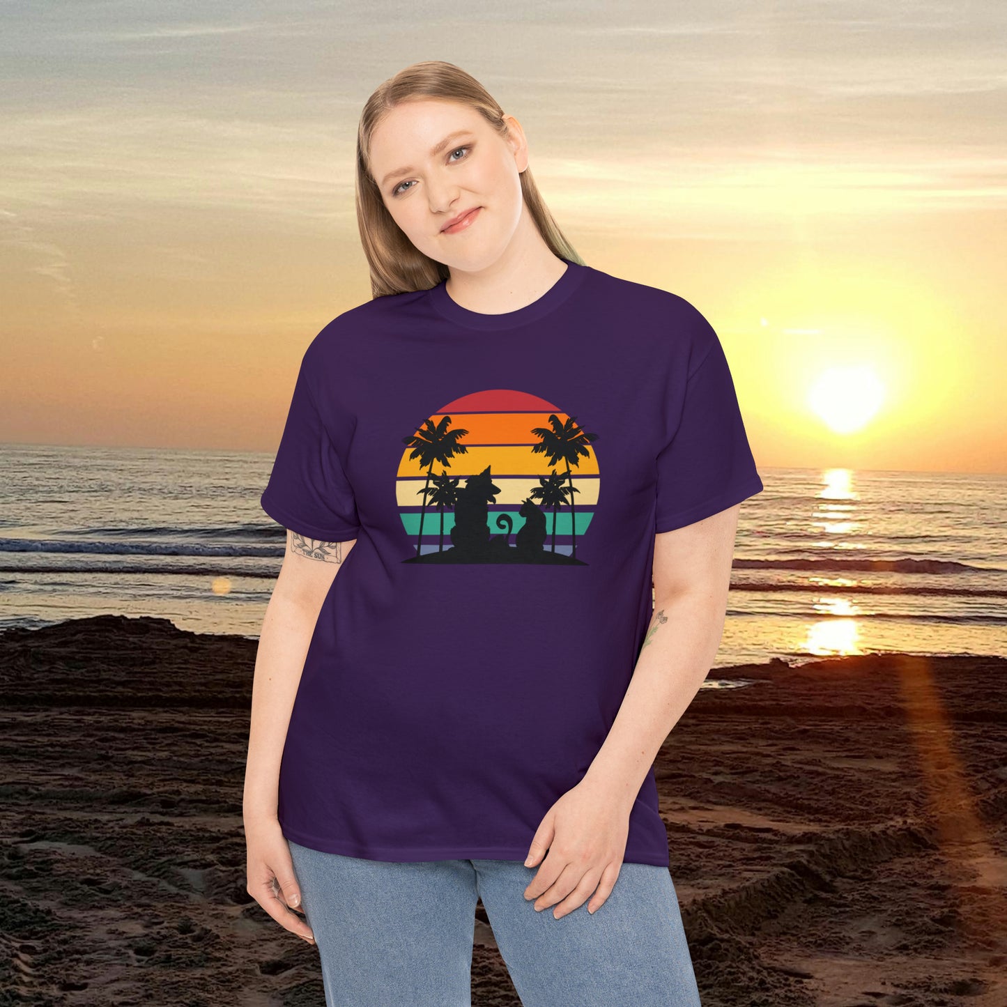 Sunset Paws unisex Heavy Cotton Tee