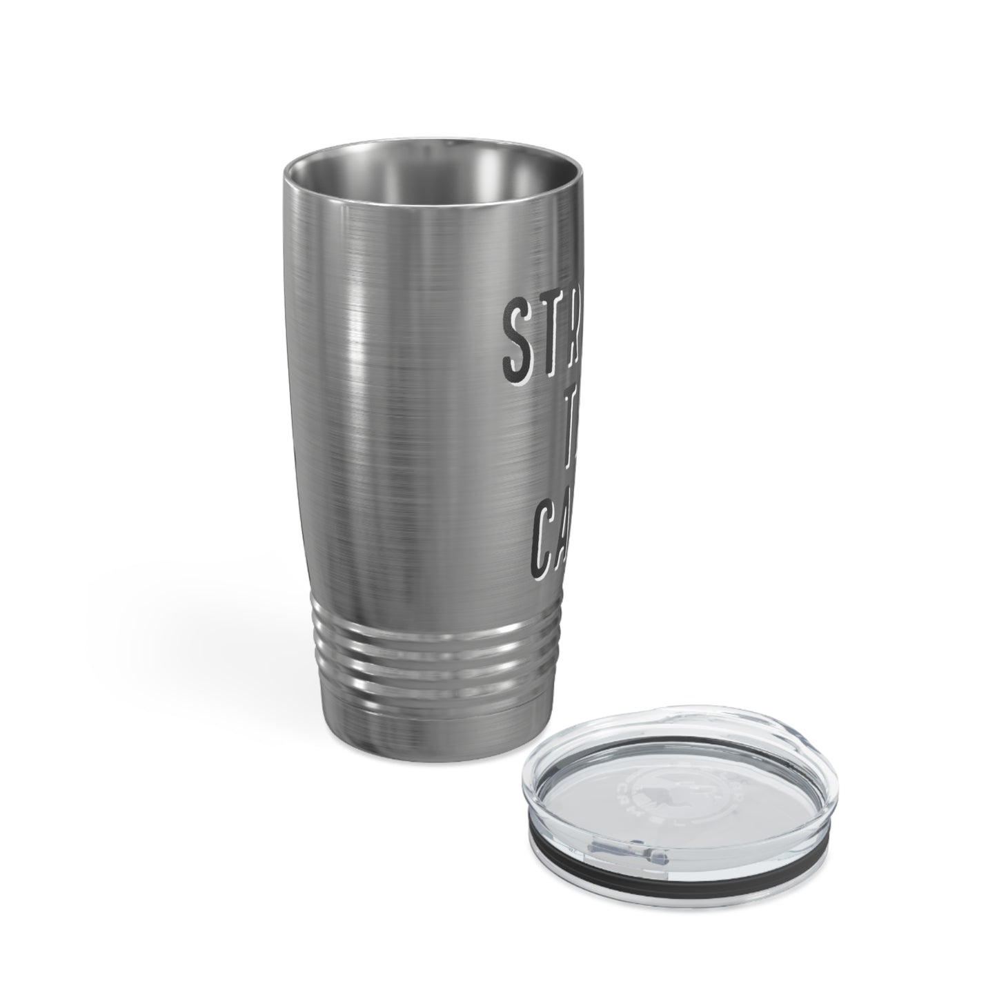 Chemo Cat Tumbler: Stronger than Cancer - 20oz Stainless Steel Ringneck Tumbler for Resilient Warriors