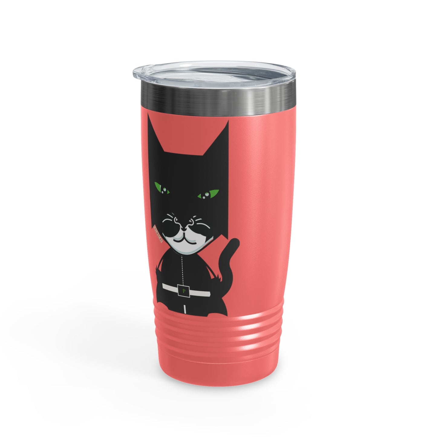 Chemo Cat Tumbler: Stronger than Cancer - 20oz Stainless Steel Ringneck Tumbler for Resilient Warriors