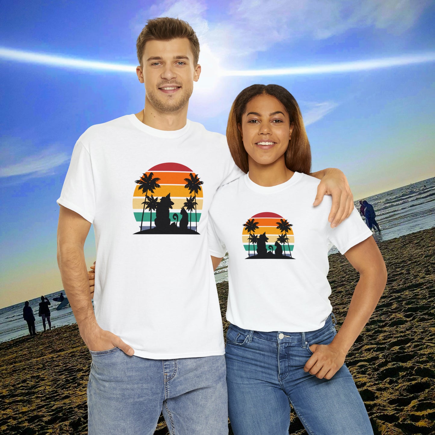 Sunset Paws unisex Heavy Cotton Tee