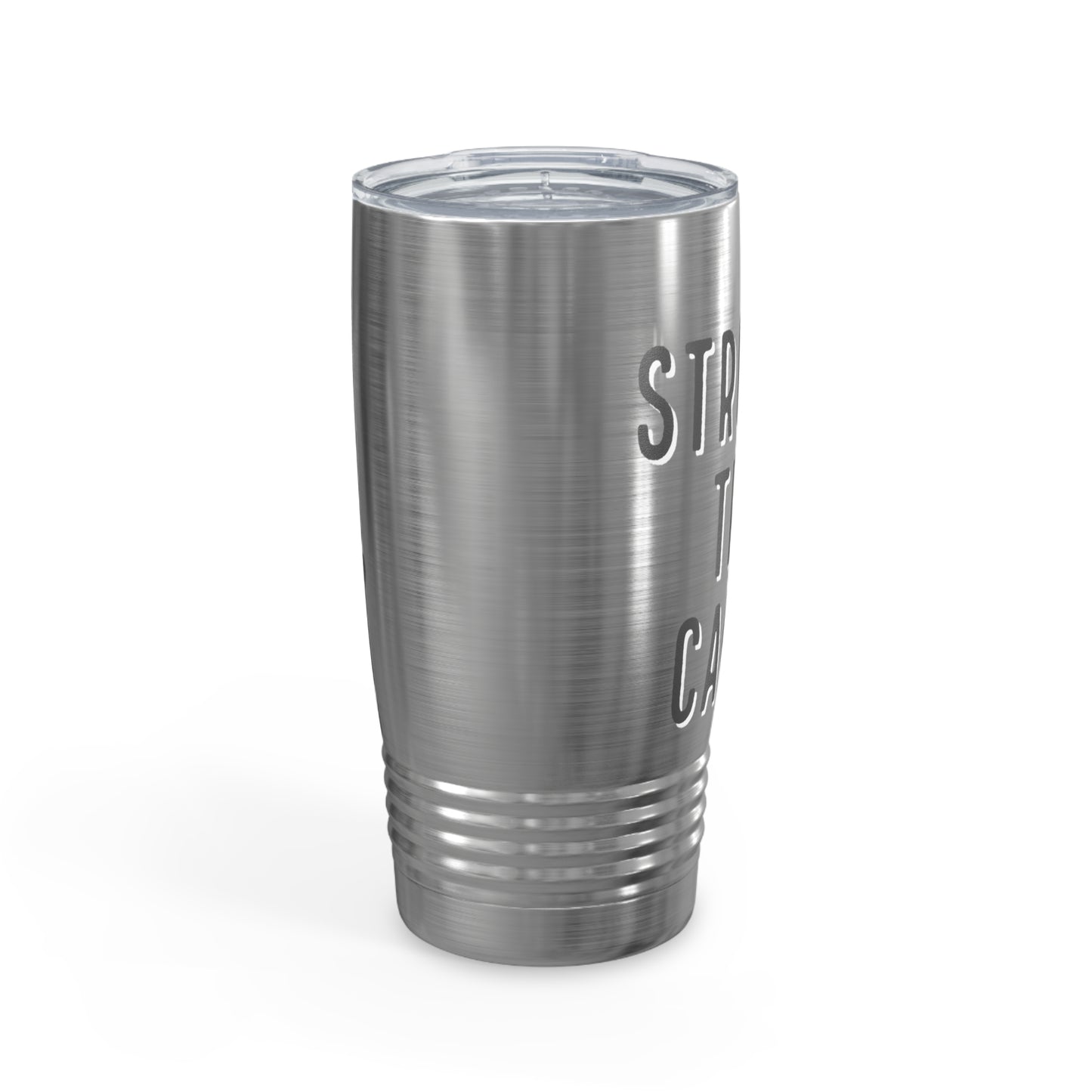 Chemo Cat Tumbler: Stronger than Cancer - 20oz Stainless Steel Ringneck Tumbler for Resilient Warriors