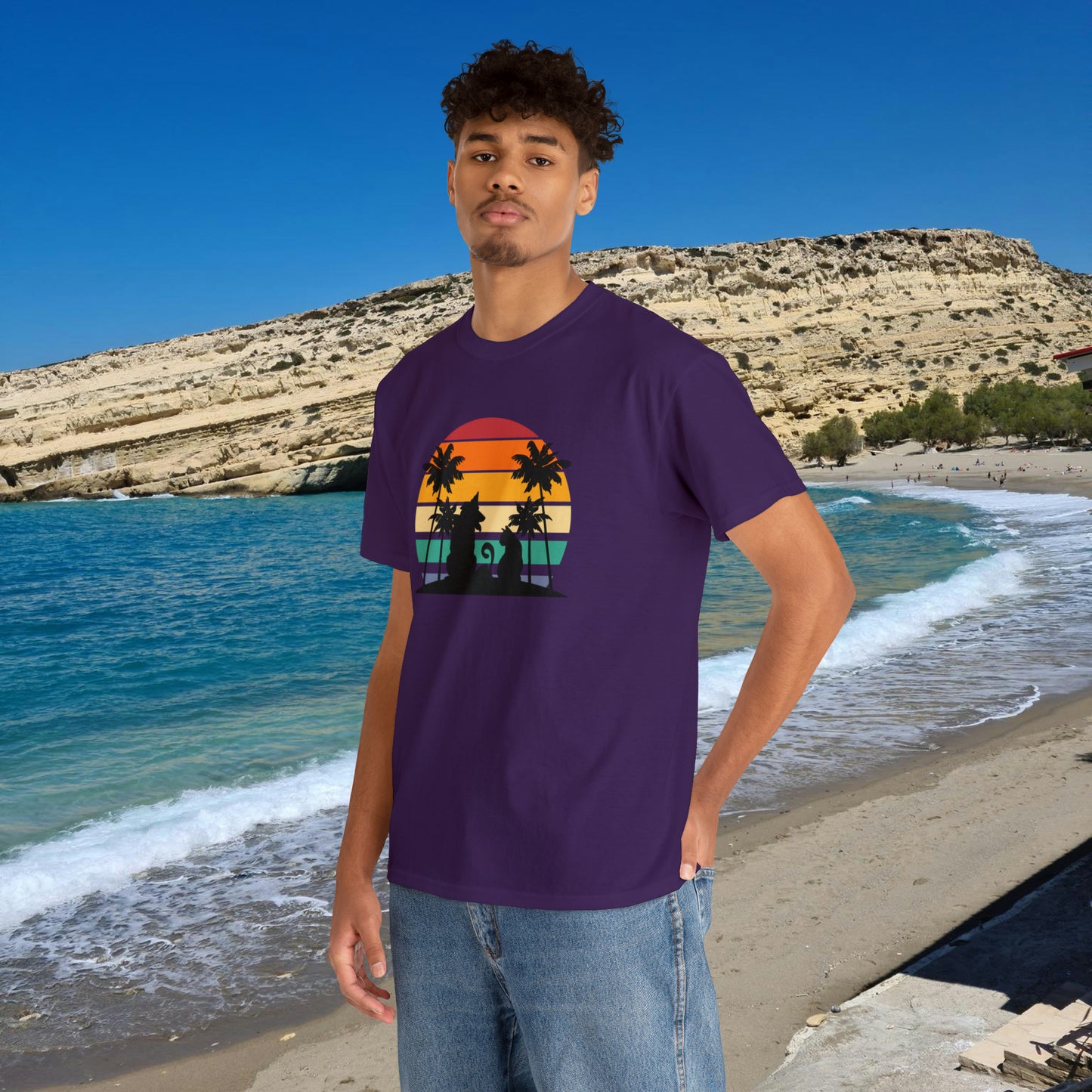 Sunset Paws unisex Heavy Cotton Tee