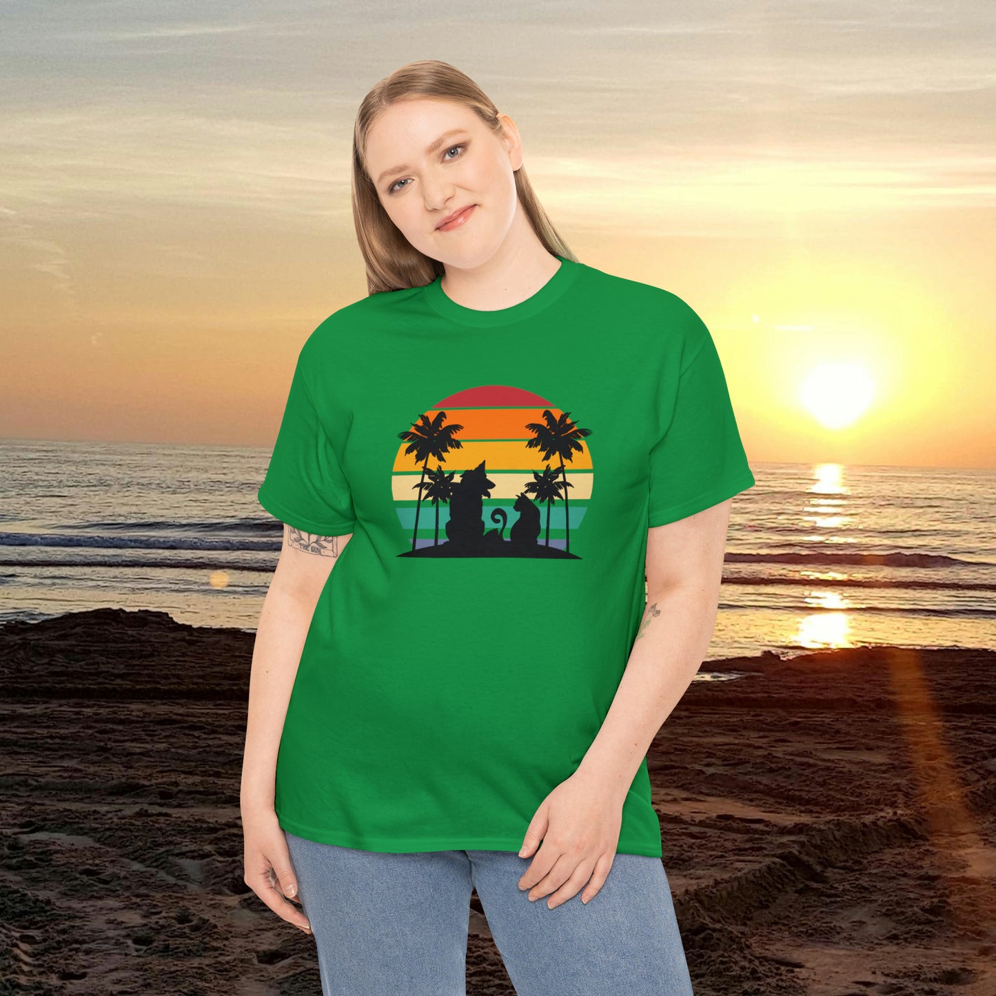 Sunset Paws unisex Heavy Cotton Tee