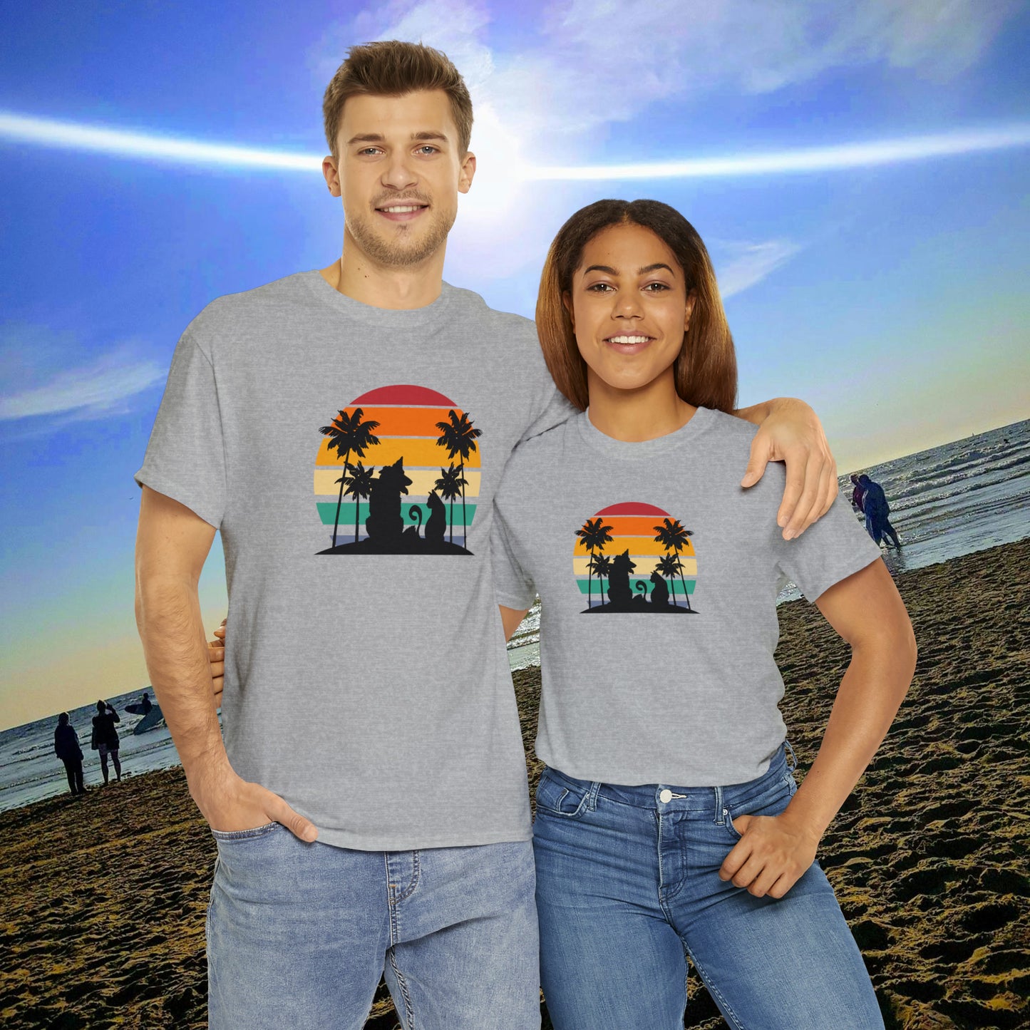 Sunset Paws unisex Heavy Cotton Tee