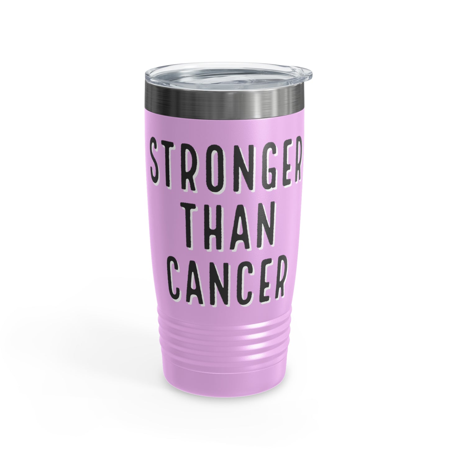 Chemo Cat Tumbler: Stronger than Cancer - 20oz Stainless Steel Ringneck Tumbler for Resilient Warriors