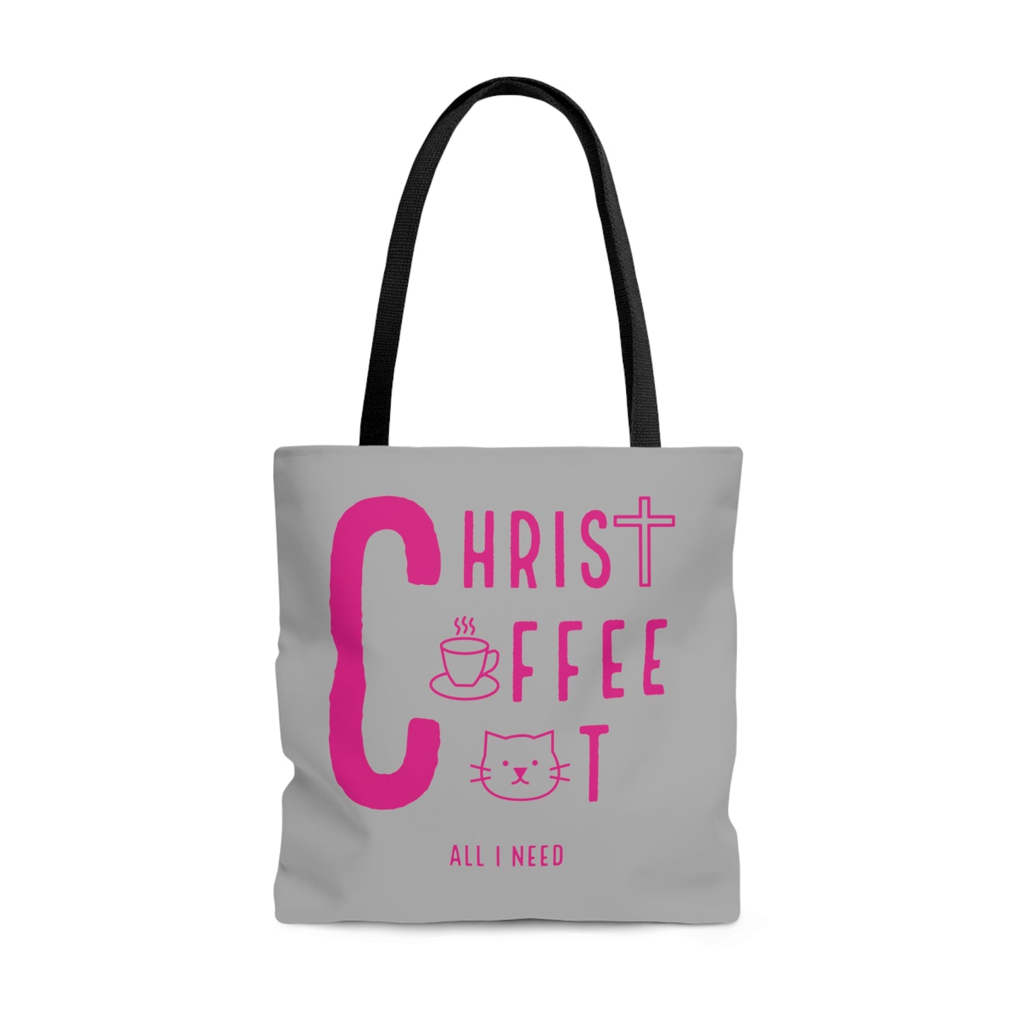 Christ, Coffee, Cat: Tote Bag (Pink)