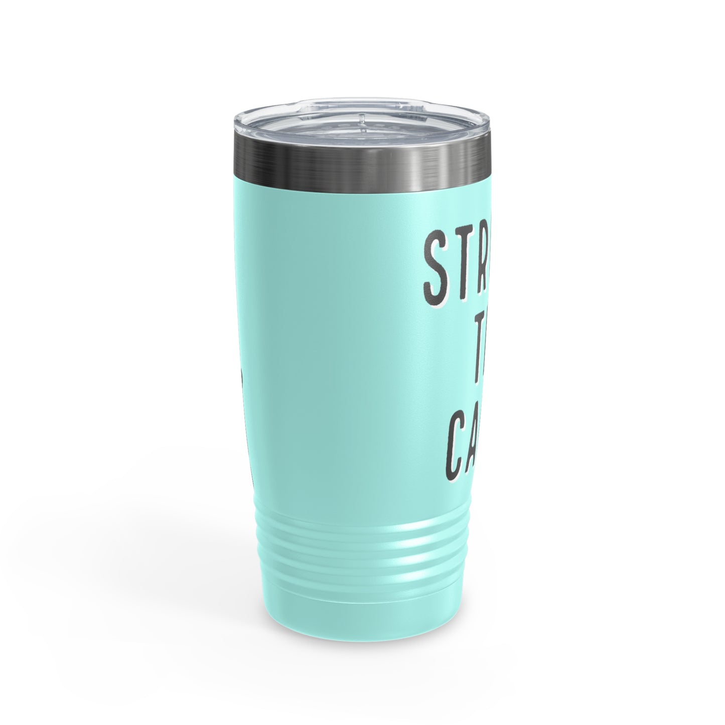 Chemo Cat Tumbler: Stronger than Cancer - 20oz Stainless Steel Ringneck Tumbler for Resilient Warriors