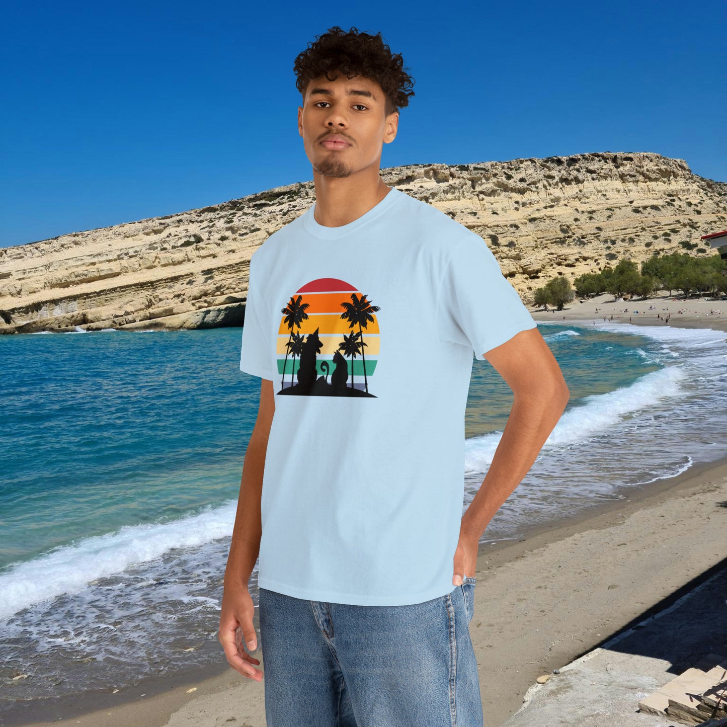 Sunset Paws unisex Heavy Cotton Tee