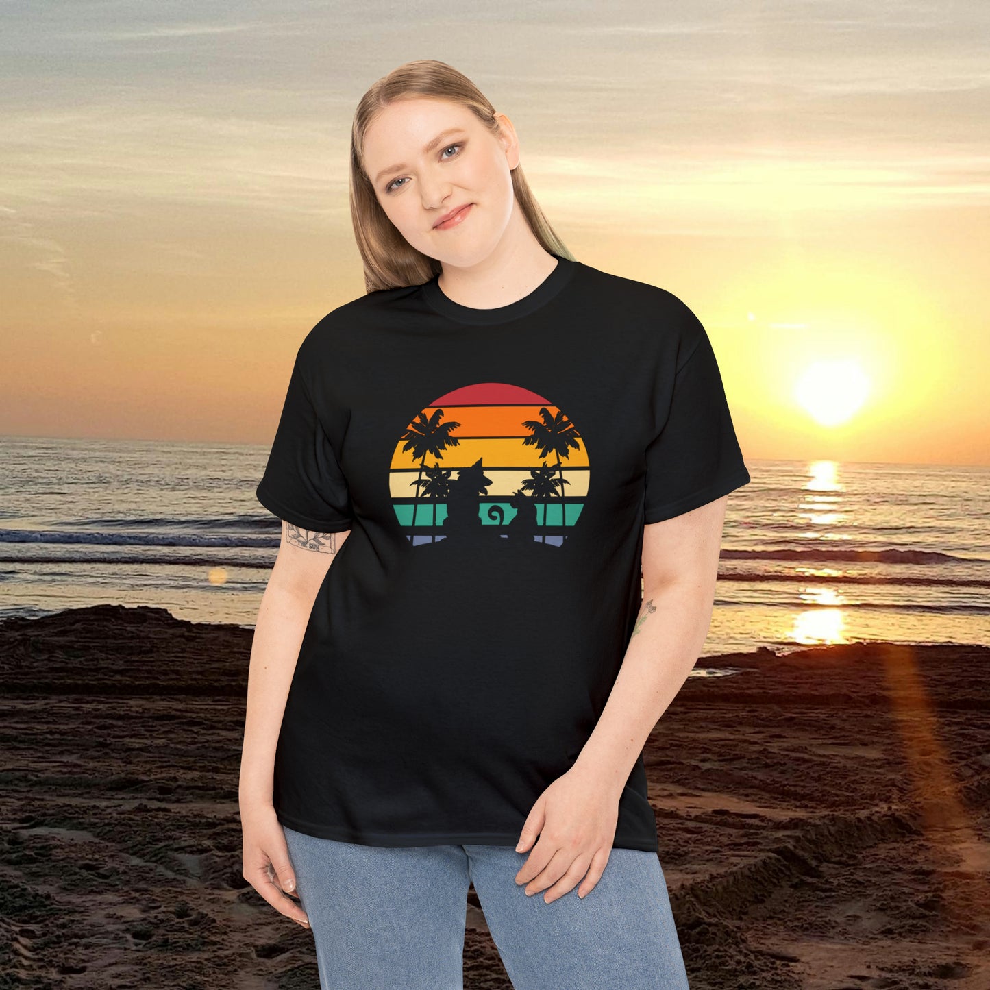 Sunset Paws unisex Heavy Cotton Tee