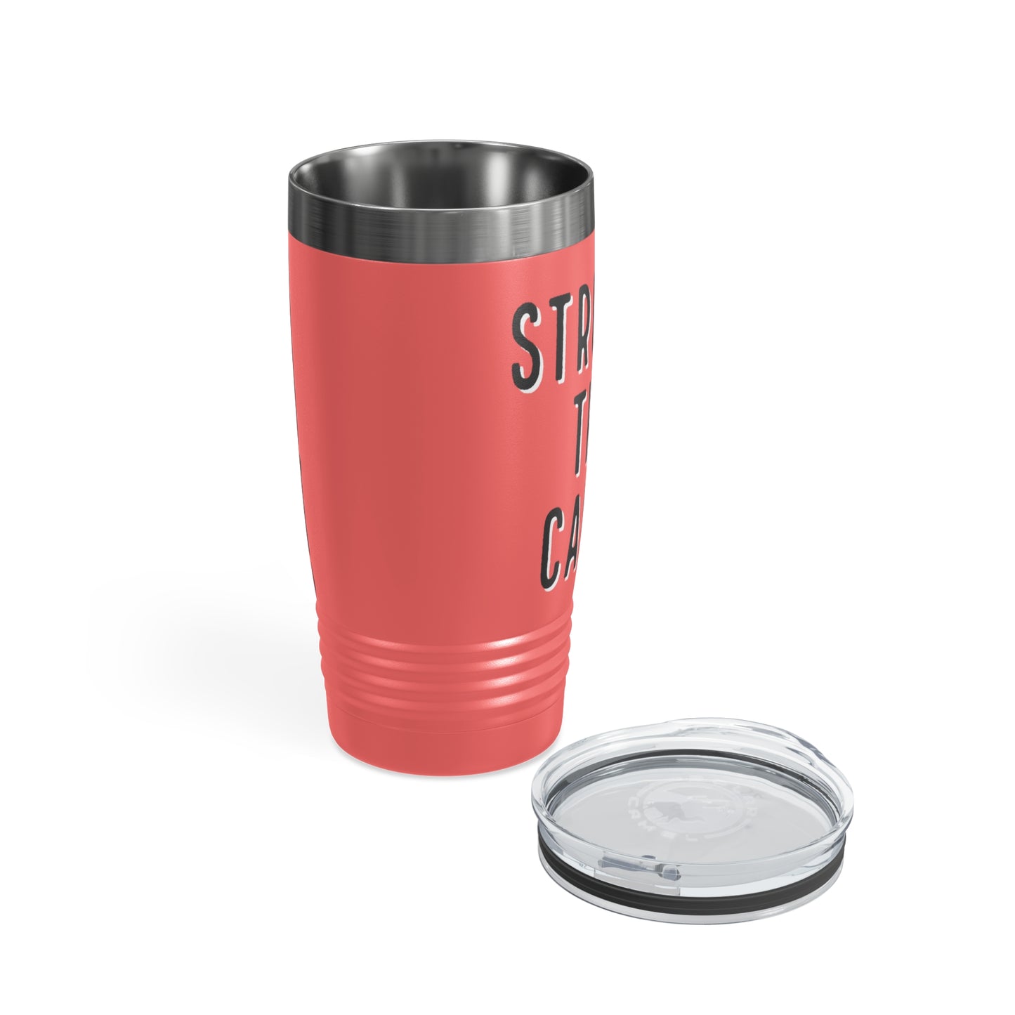 Chemo Cat Tumbler: Stronger than Cancer - 20oz Stainless Steel Ringneck Tumbler for Resilient Warriors