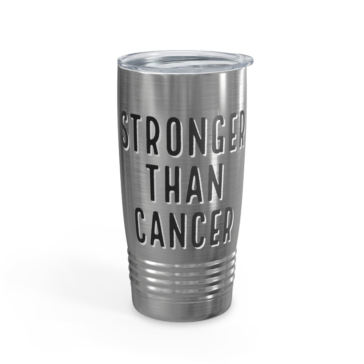 Chemo Cat Tumbler: Stronger than Cancer - 20oz Stainless Steel Ringneck Tumbler for Resilient Warriors