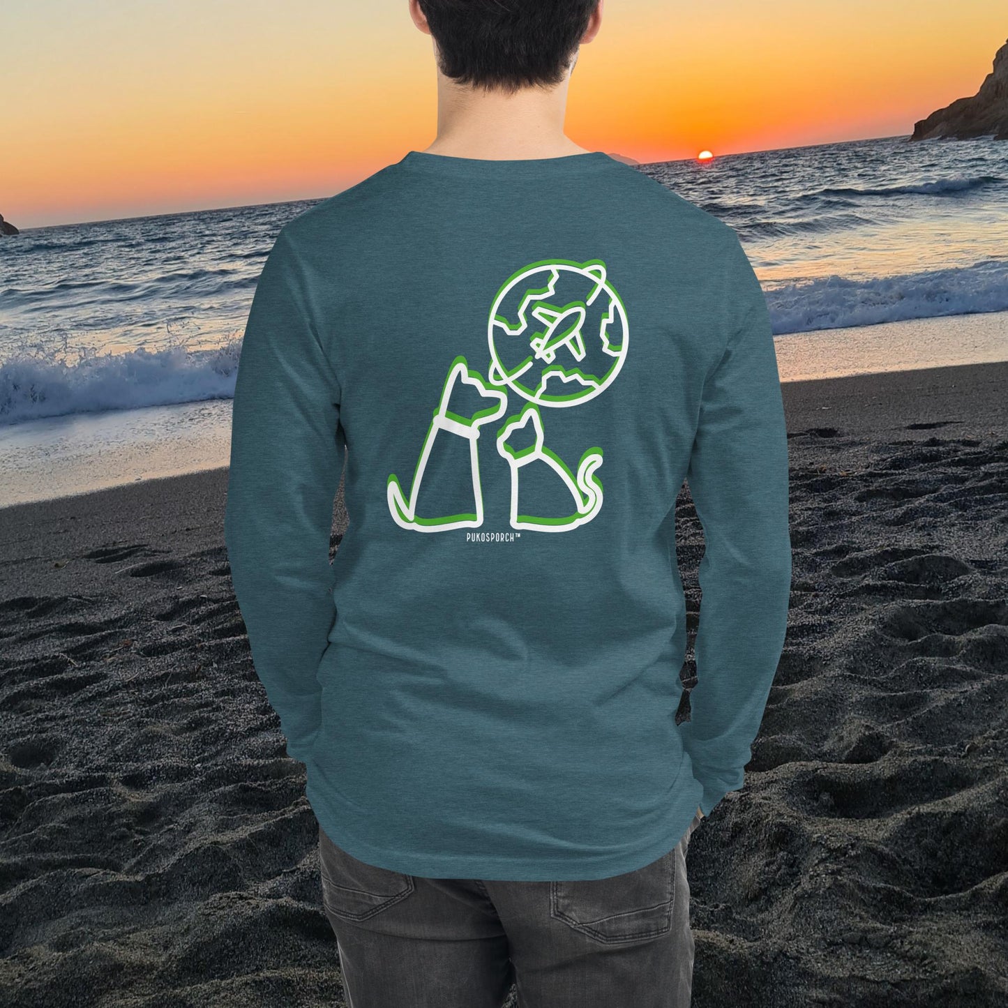 Wanderlust & Whiskers-Unisex Long Sleeve Tee