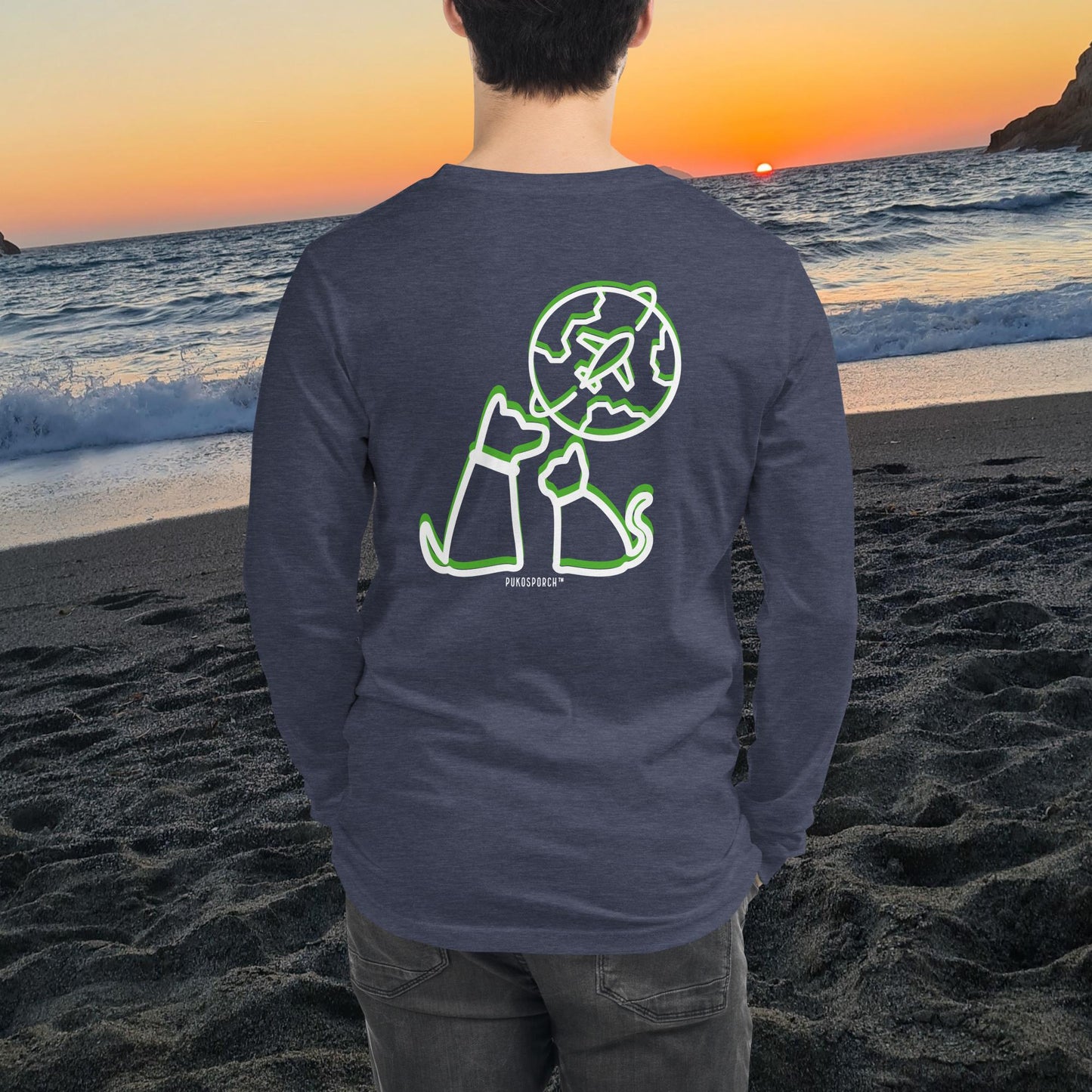 Wanderlust & Whiskers-Unisex Long Sleeve Tee