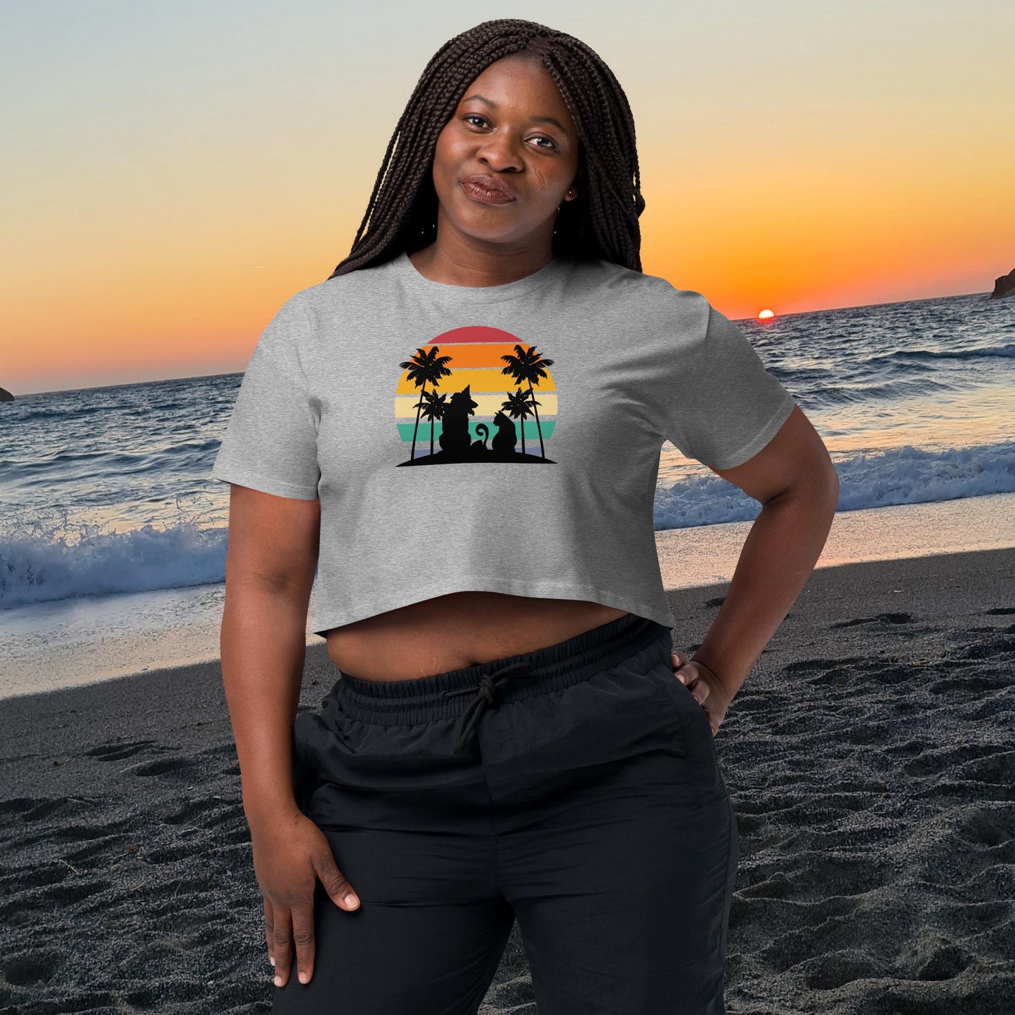 Sunset Paws Crop Top