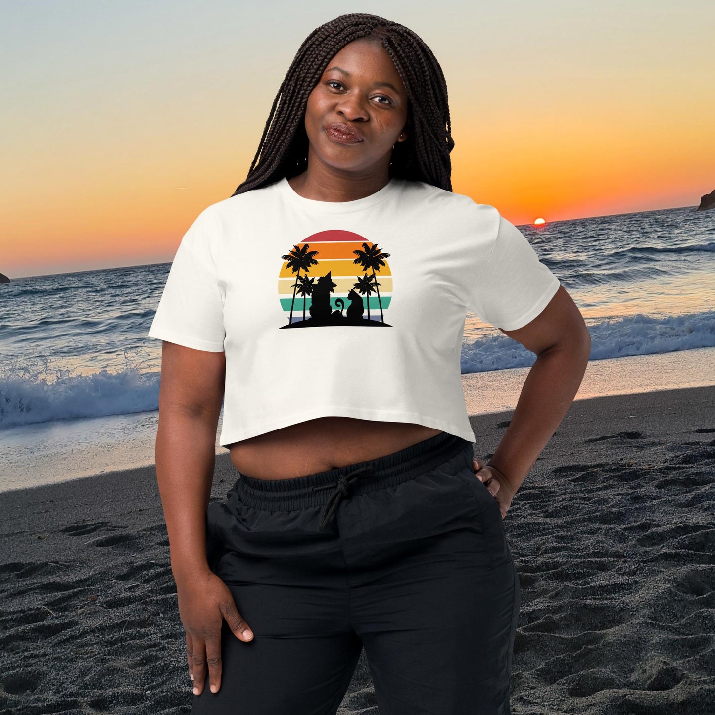 Sunset Paws Crop Top