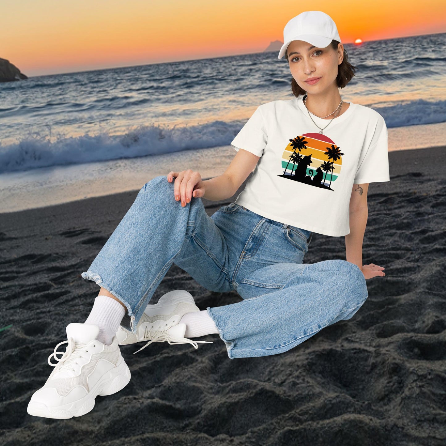 Sunset Paws Crop Top