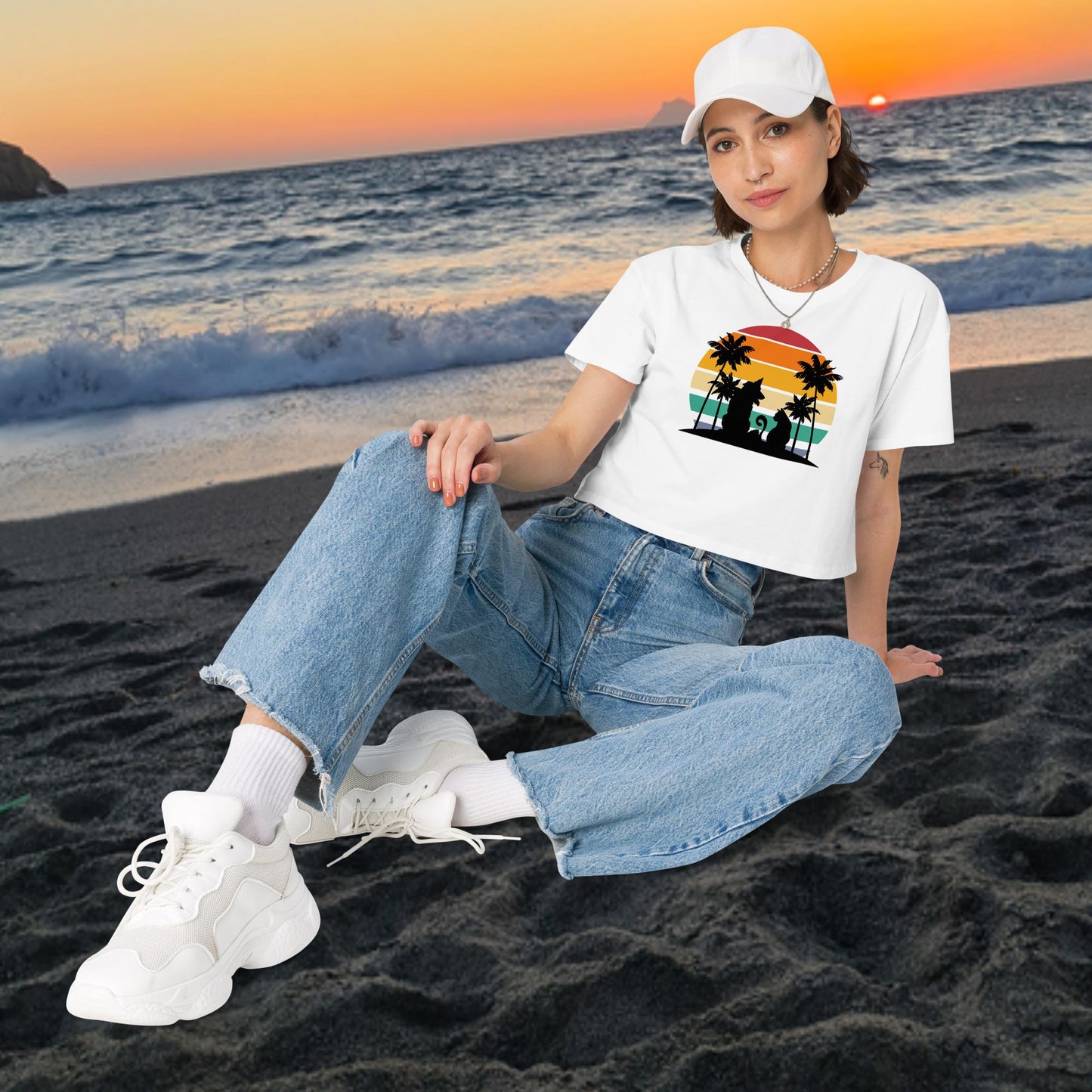 Sunset Paws Crop Top