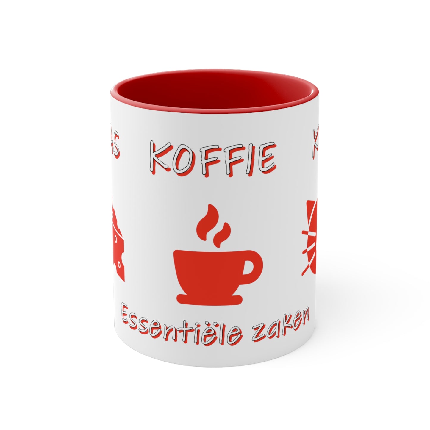 "Living In Amsterdam Essentials Coffee Mug: Kaas, Koffie, Kat - Embrace the True Essence of Amsterdam!"