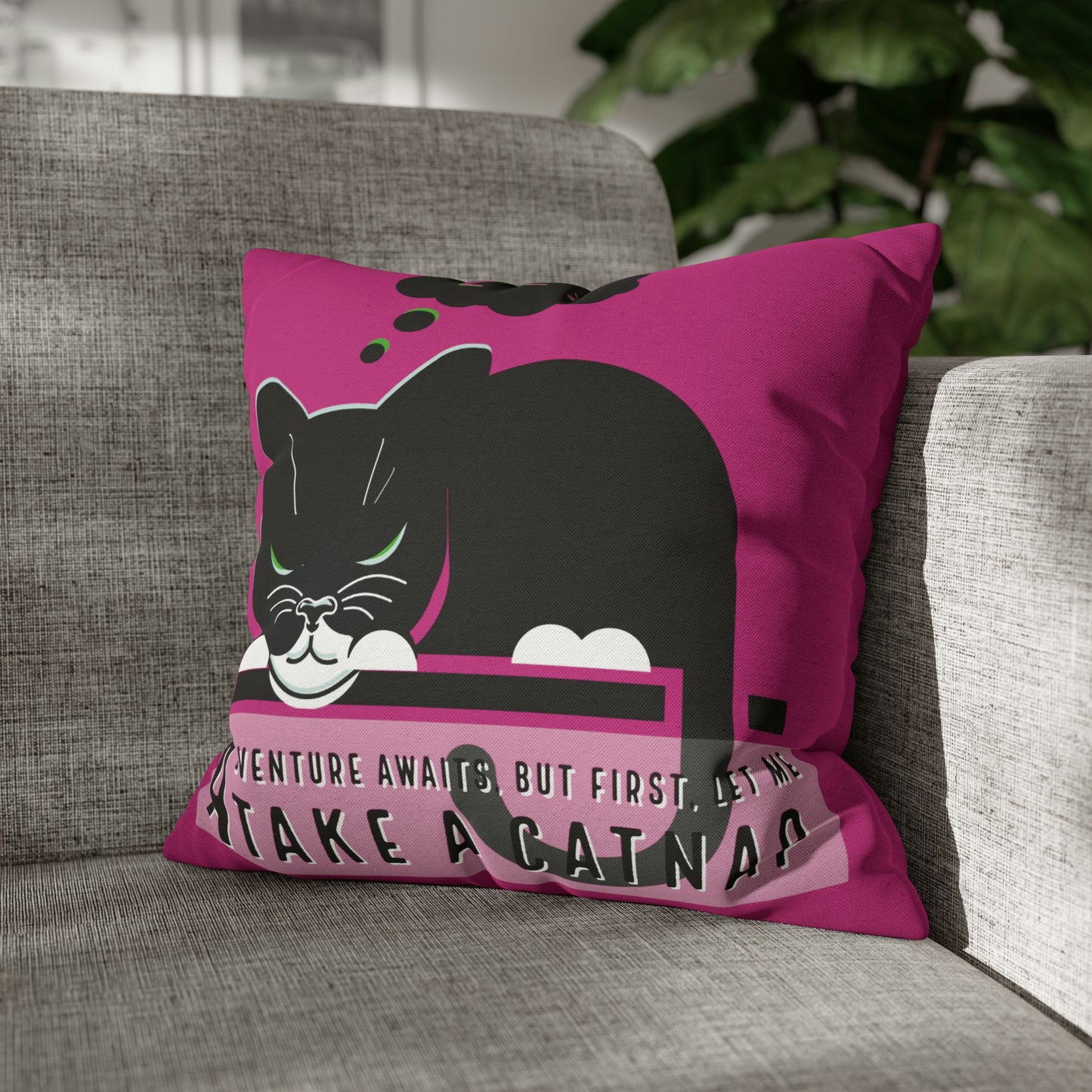 Adventure Can Wait-Just For Fun-Square Pillow Case (Pink)