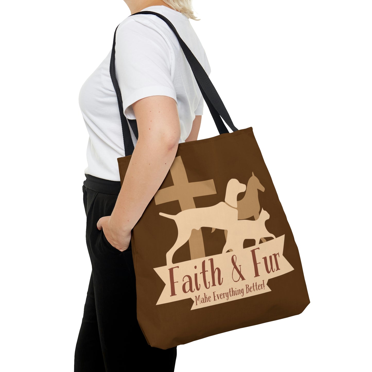 Faith & Fur Make Everything Better-Brown Tote