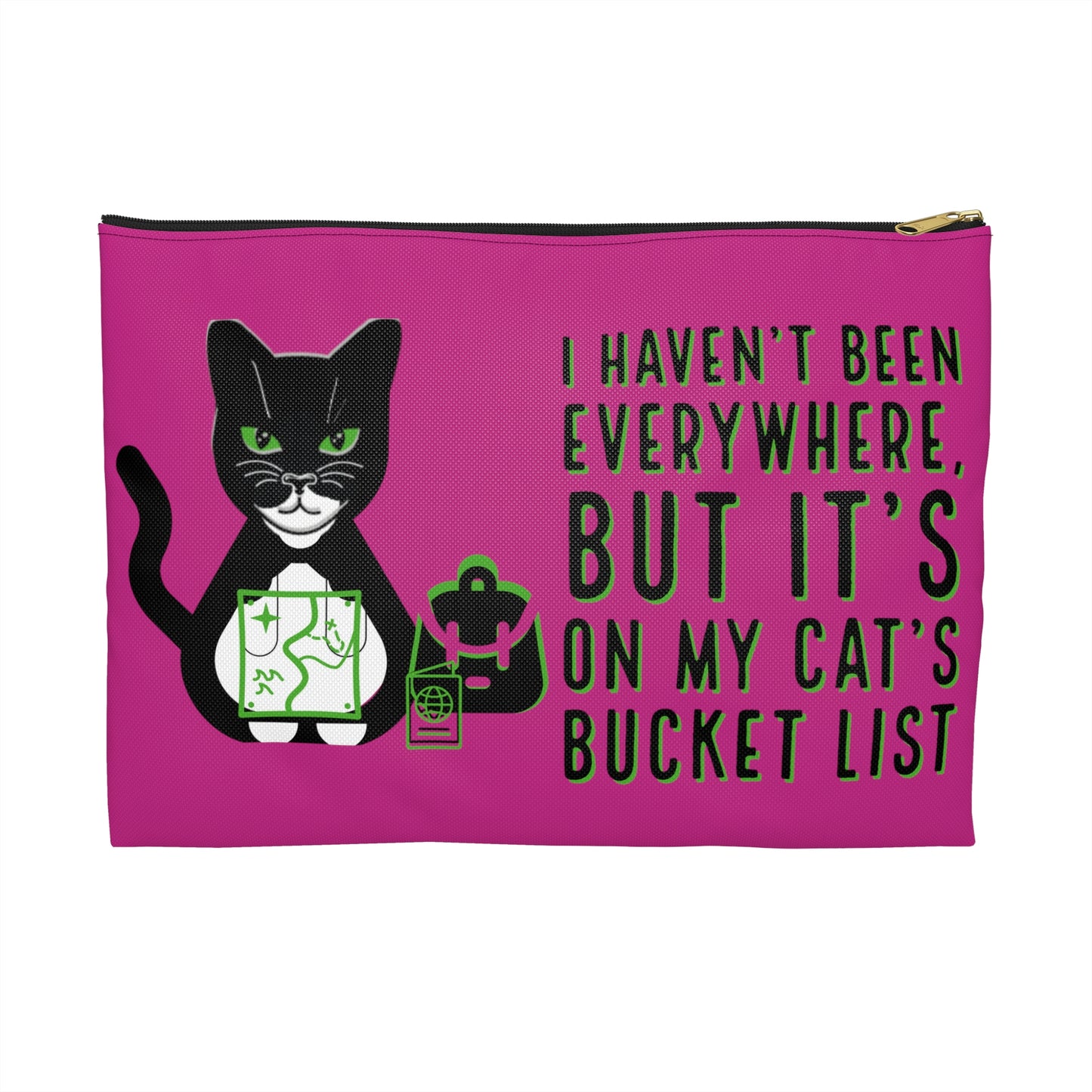 Cat Bucket List: Travel Accessory Pouch-Pink