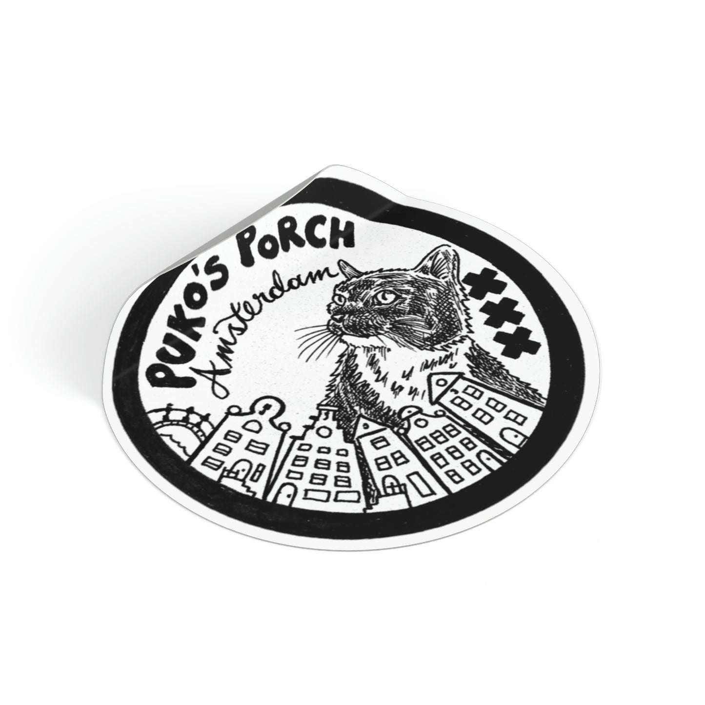 Puko's Porch Custom Design Round Sticker