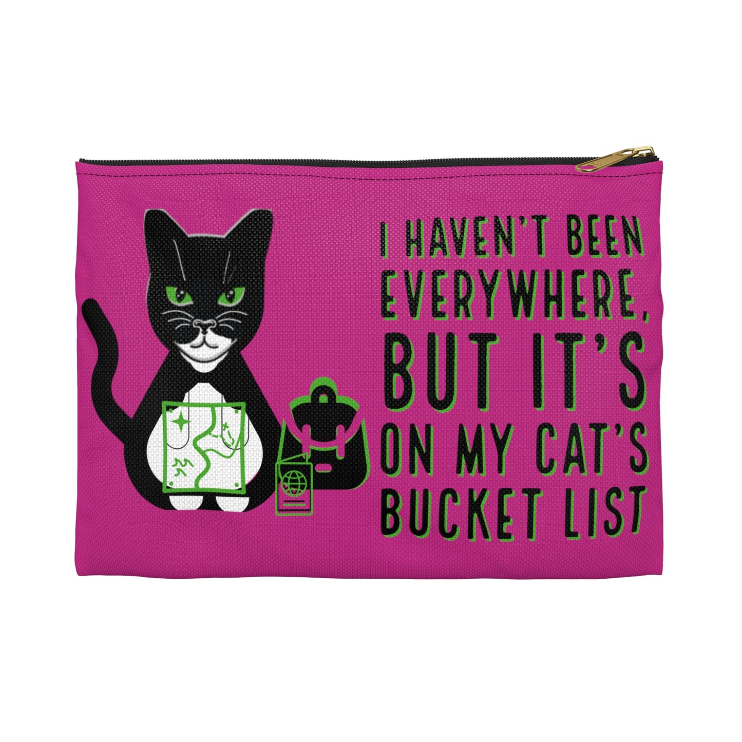 Cat Bucket List: Travel Accessory Pouch-Pink