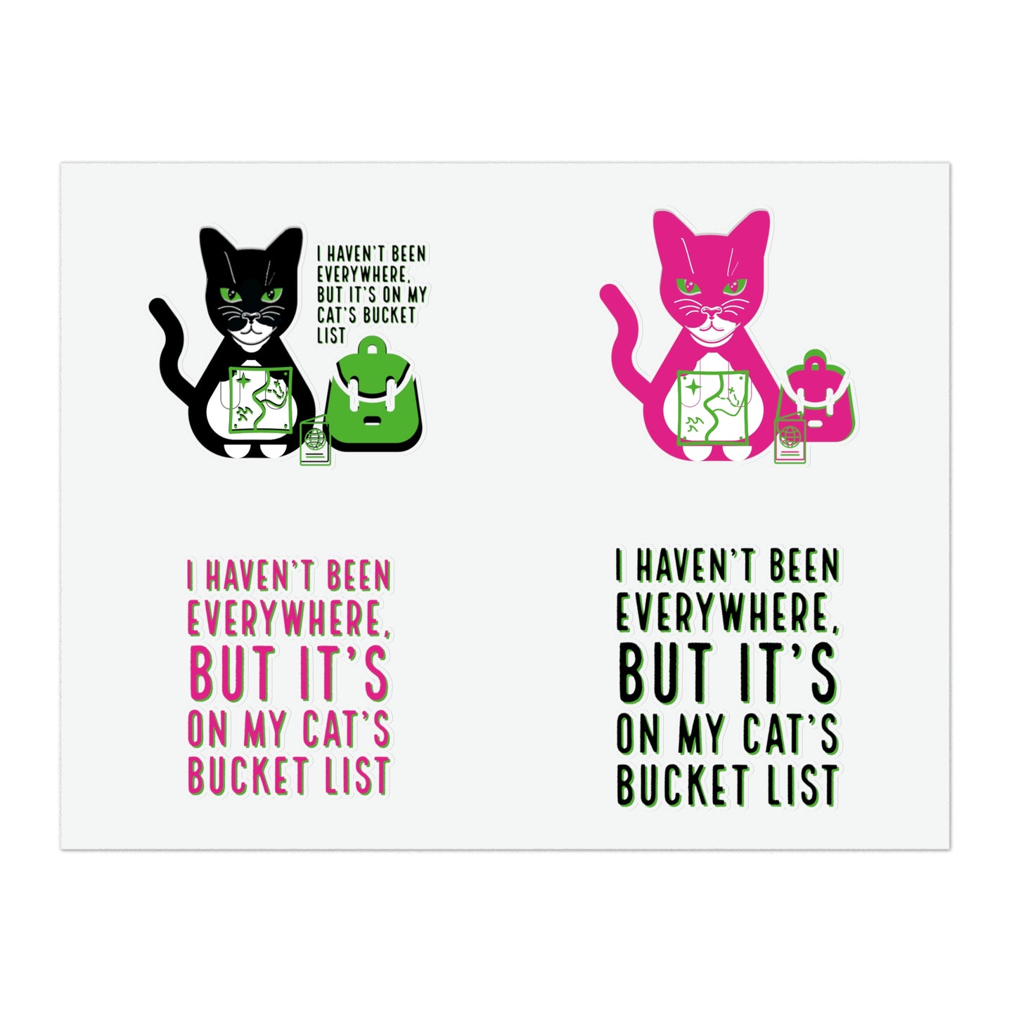 Cat Travel Bucket List: Vinyl Stickers